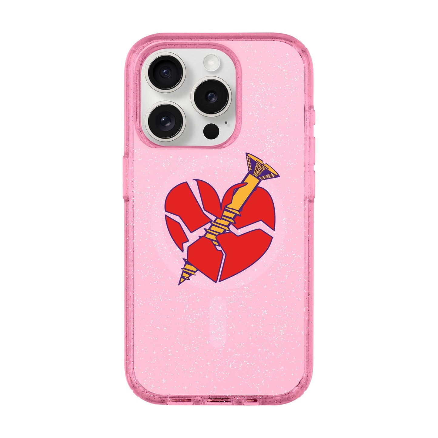 BROKEN HEART-iPhone 15 Pro Shiny Kılıf MagSafe Özellikli