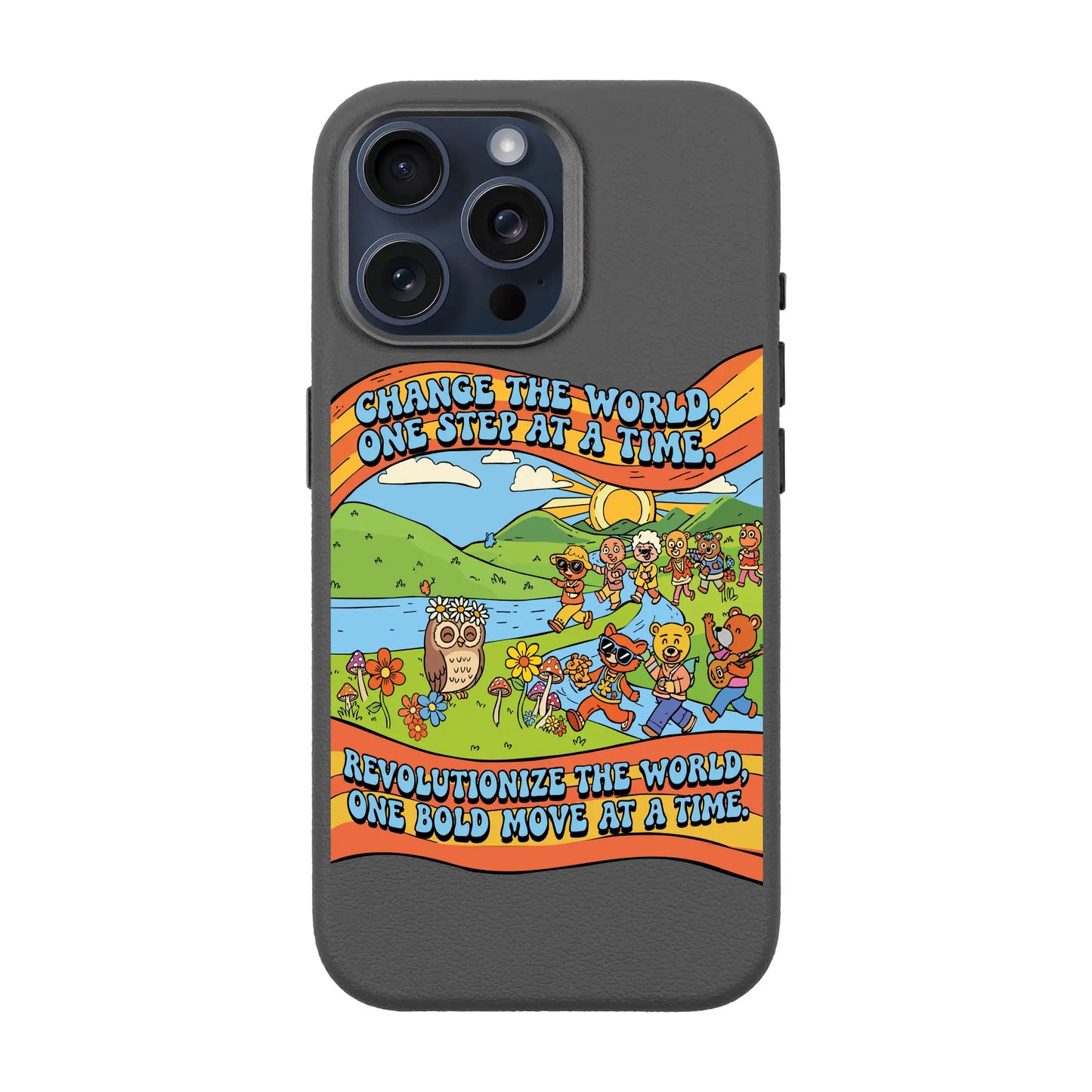 CHANGE THE WORLD-iPhone 15 Pro Max Leather Premium Kılıf MagSafe Özellikli