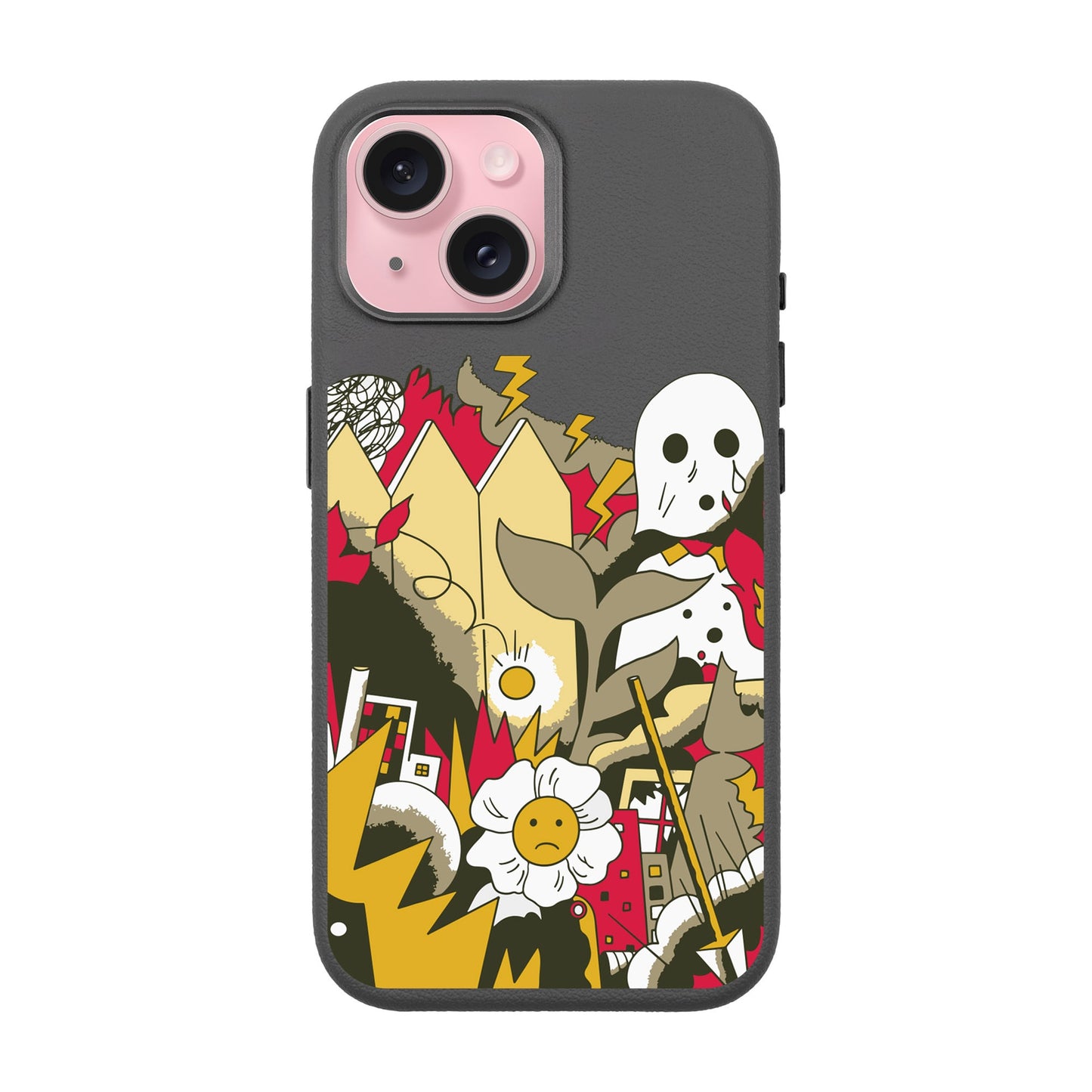 EVERYTHING IS BURNING-iPhone 15 Leather Premium Kılıf MagSafe Özellikli