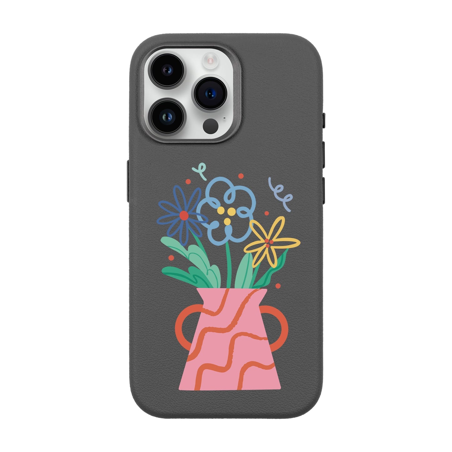 PINK VASE-iPhone 14 Pro Max Leather Premium Kılıf MagSafe Özellikli