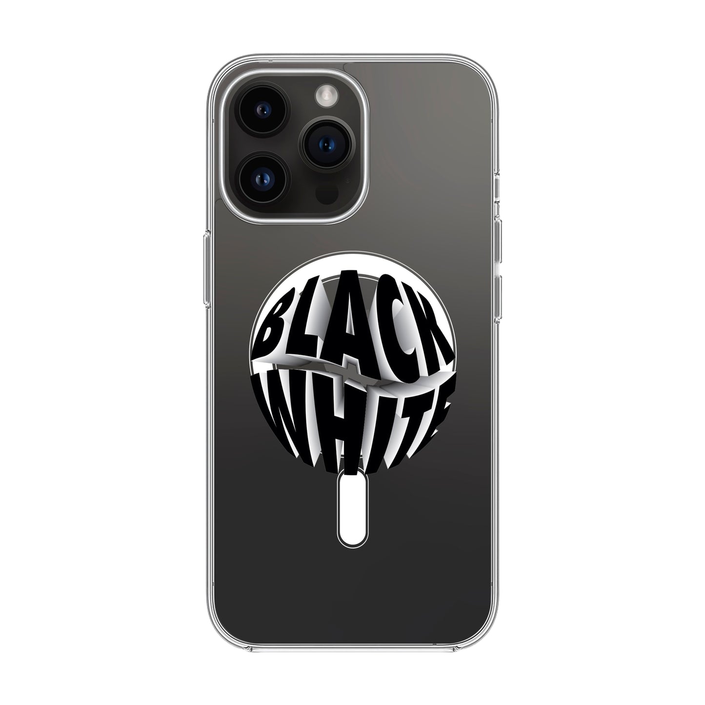 BLACK WHITE-iPhone 14 Pro Max Solid Kılıf MagSafe Özellikli