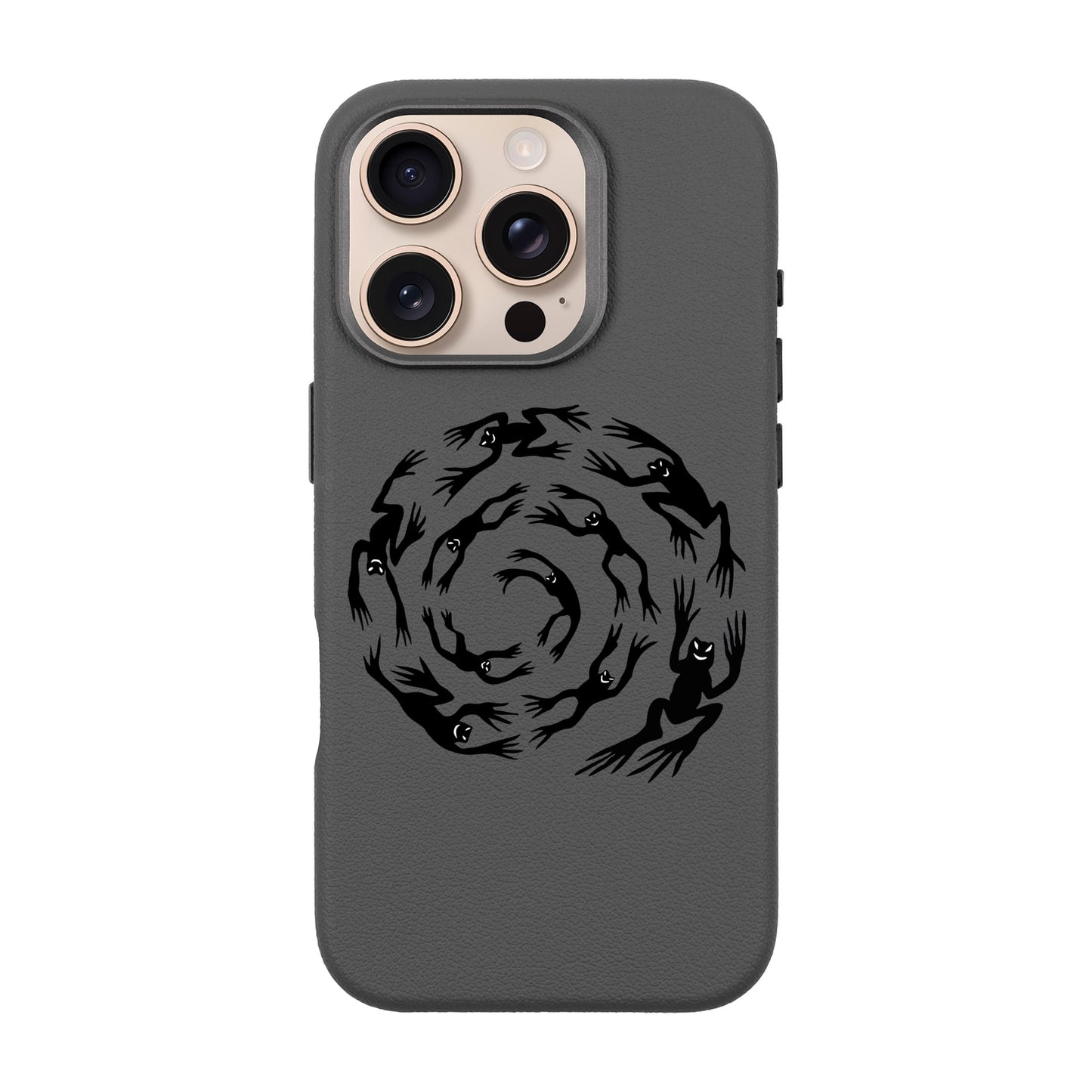 SWIRLING FROGS-iPhone 16 Pro Leather Premium Kılıf MagSafe Özellikli
