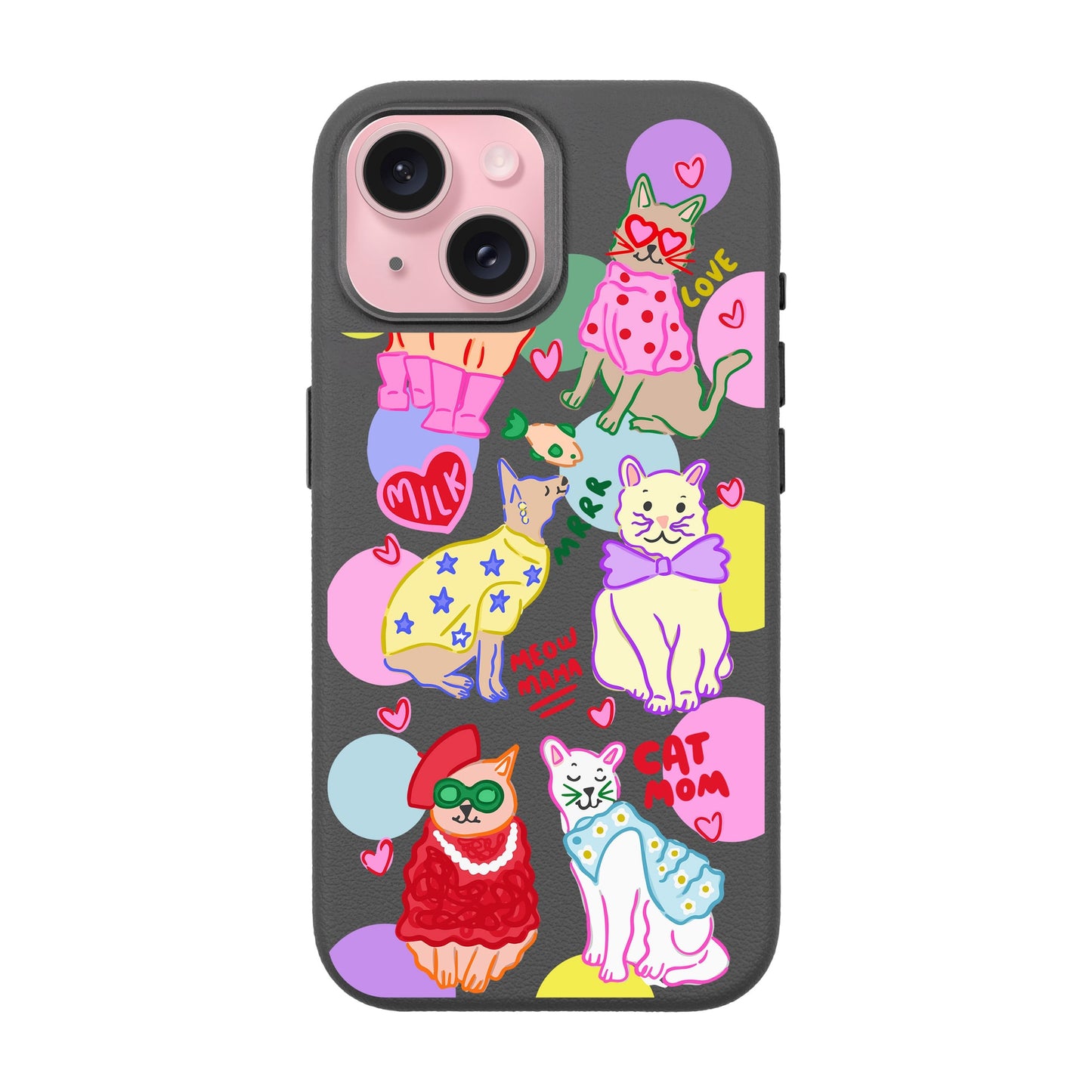CAT MOM-iPhone 15 Leather Premium Kılıf MagSafe Özellikli