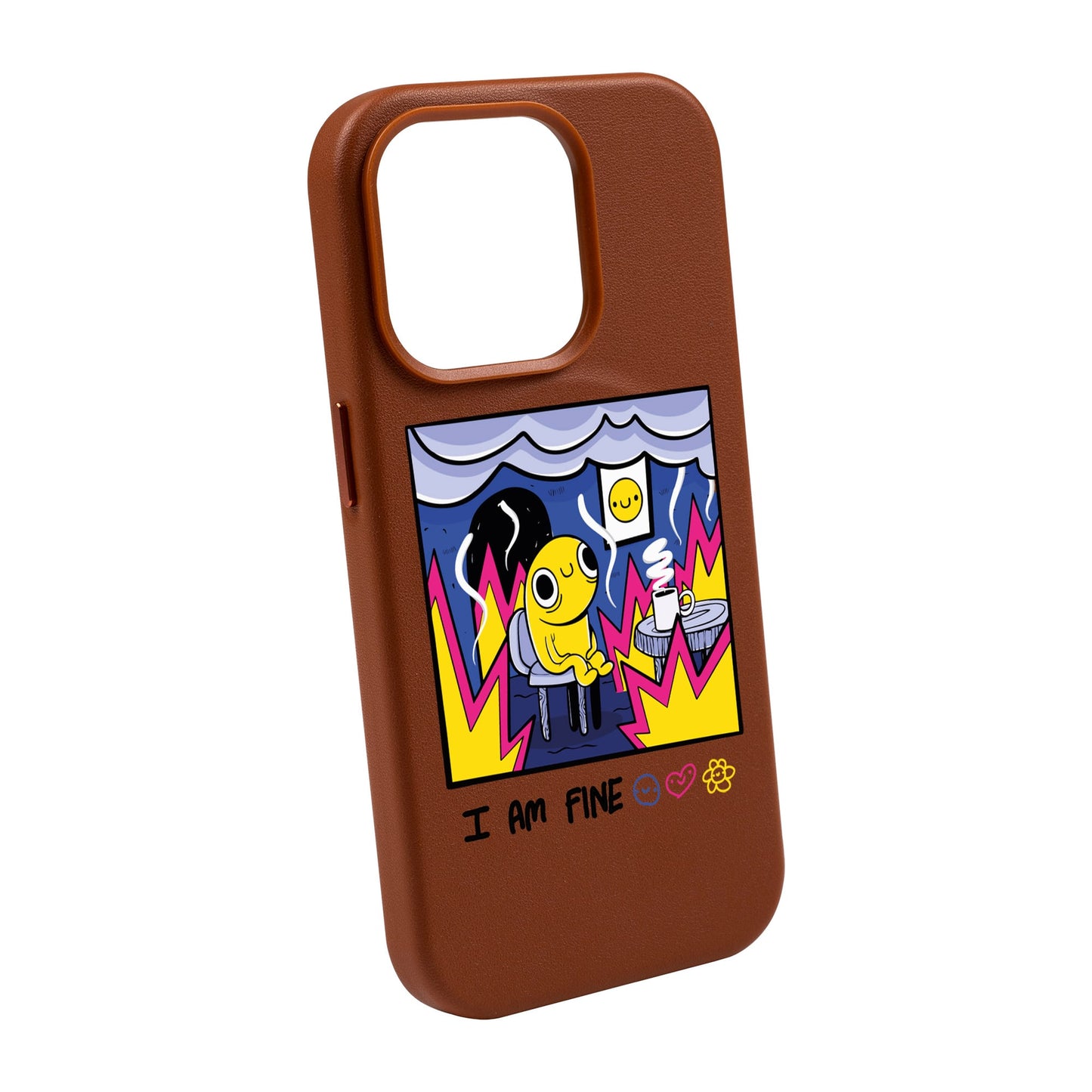 I AM FINE-iPhone 14 Plus Leather Kılıf MagSafe Özellikli