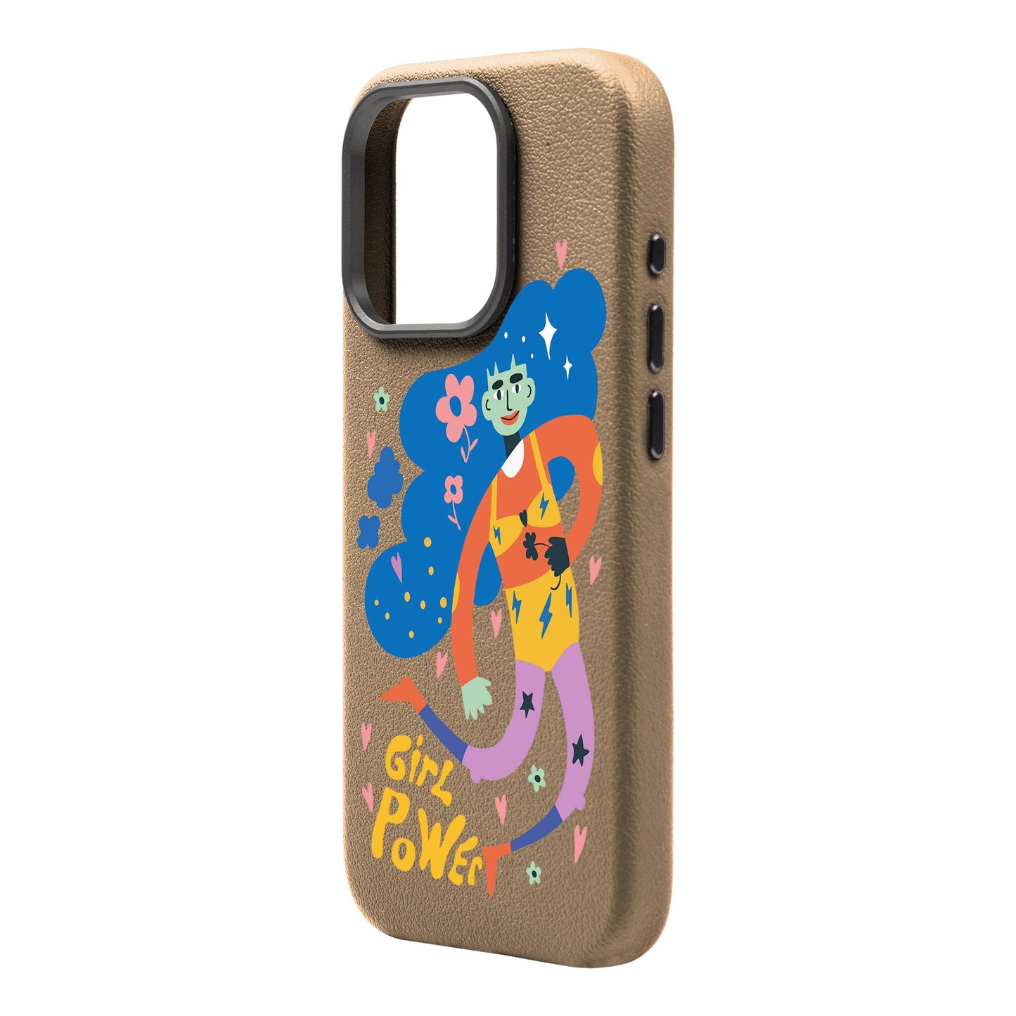 GIRL POWER-iPhone 16 Pro Max Leather Premium Kılıf MagSafe Özellikli