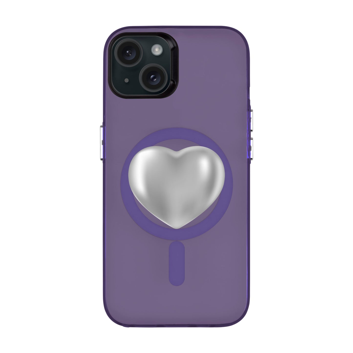 SILVER HEART-iPhone 15 Plus Hold Kılıf MagSafe Özellikli