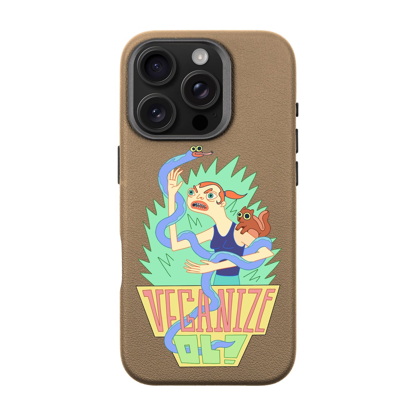 VEGANİZE-iPhone 16 Pro Leather Premium Kılıf MagSafe Özellikli