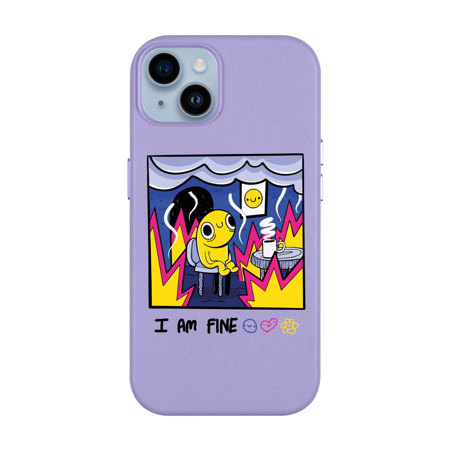 I AM FINE-iPhone 14 Plus Leather Kılıf MagSafe Özellikli