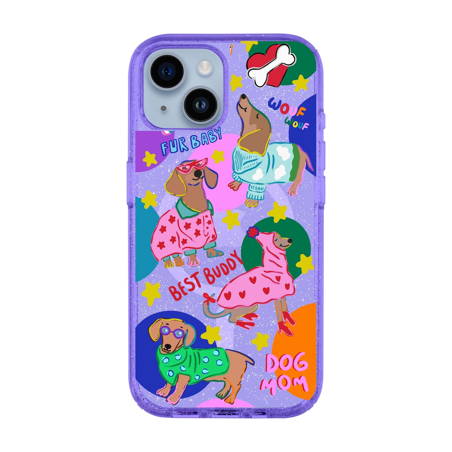 DOG MOM-iPhone 14 Shiny Kılıf MagSafe Özellikli