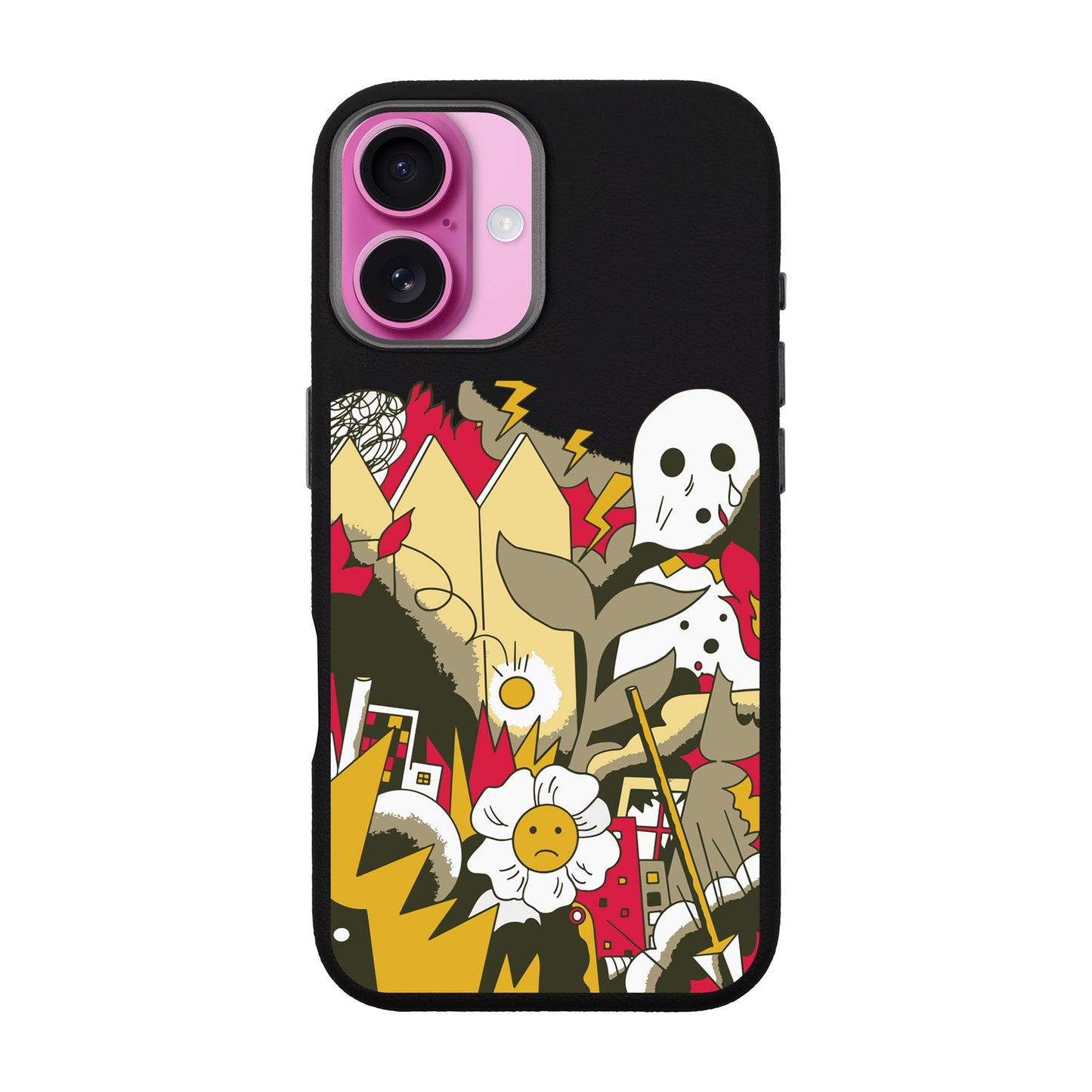 EVERYTHING IS BURNING-iPhone 16 Plus Leather Premium Kılıf MagSafe Özellikli