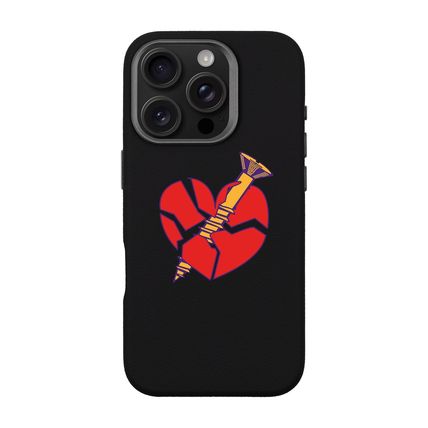 BROKEN HEART-iPhone 16 Pro Leather Premium Kılıf MagSafe Özellikli