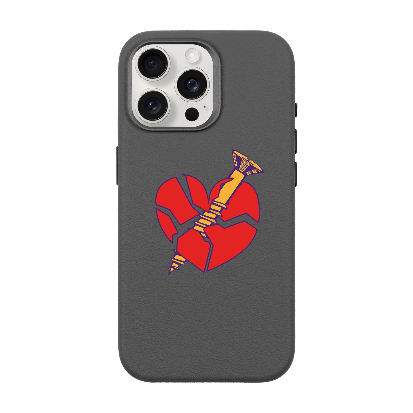 BROKEN HEART-iPhone 15 Pro Max Leather Premium Kılıf MagSafe Özellikli