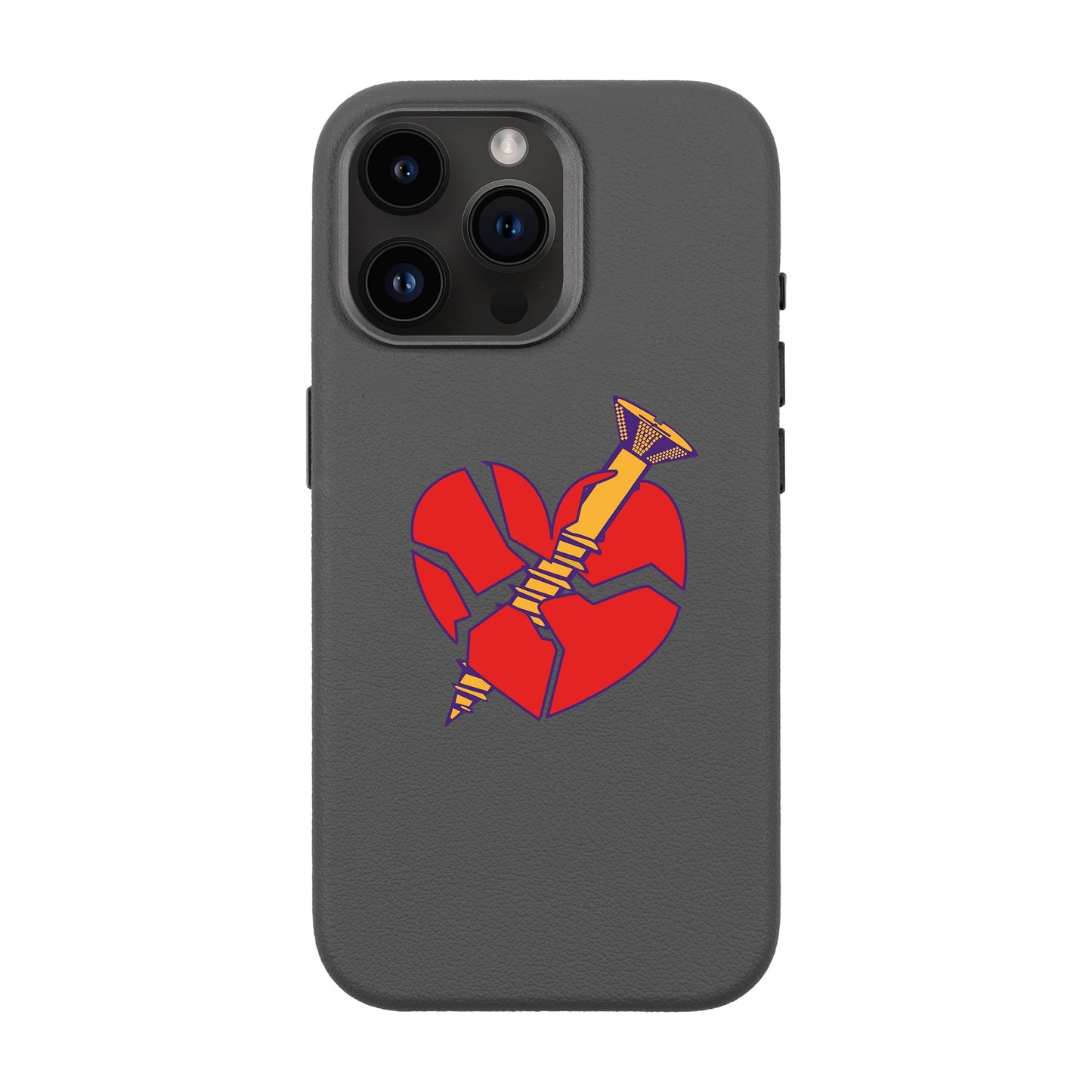 BROKEN HEART-iPhone 14 Pro Max Leather Premium Kılıf MagSafe Özellikli