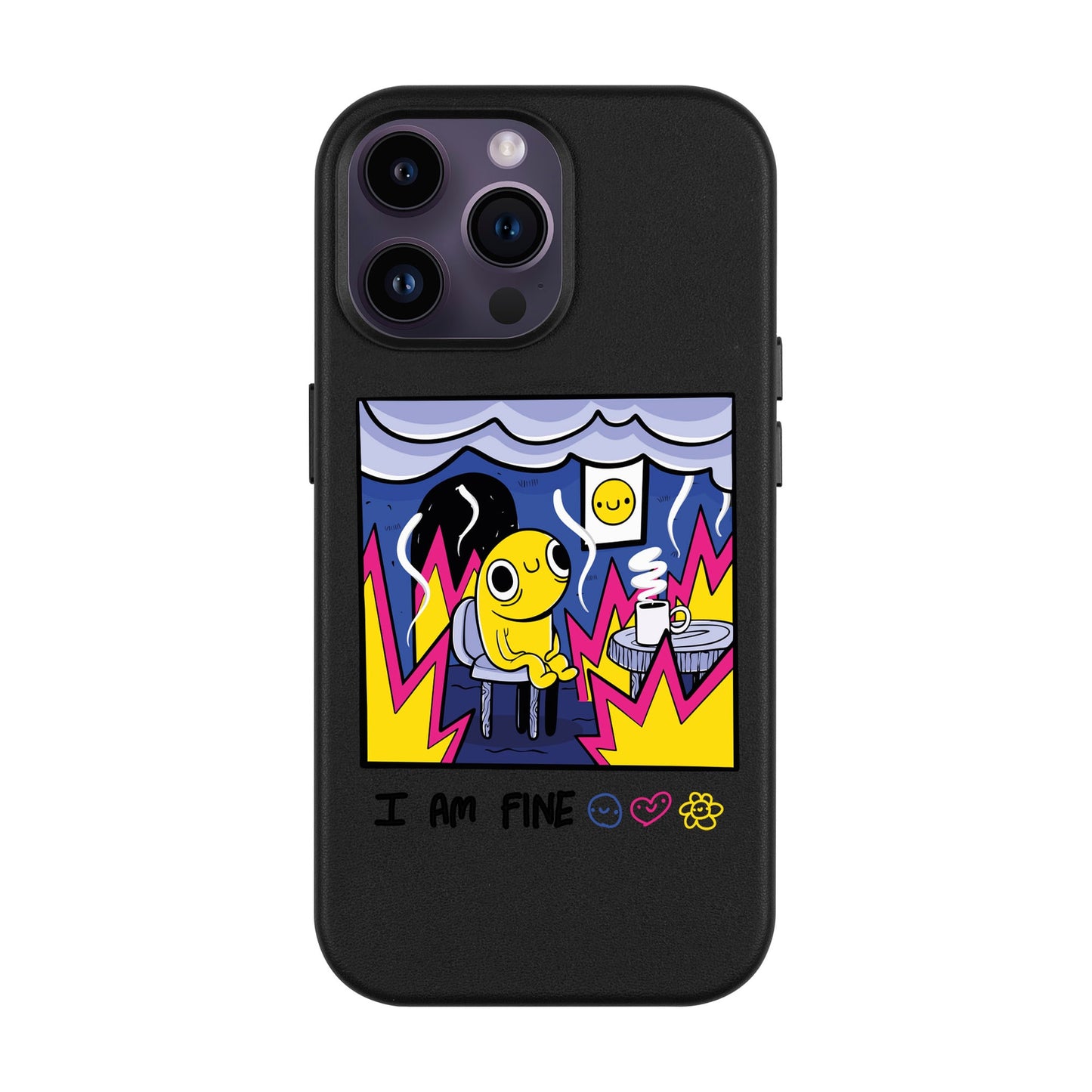 I AM FINE-iPhone 14 Pro Max Leather Kılıf MagSafe Özellikli