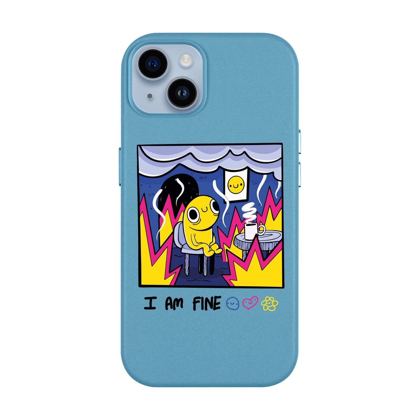I AM FINE-iPhone 14 Plus Leather Kılıf MagSafe Özellikli