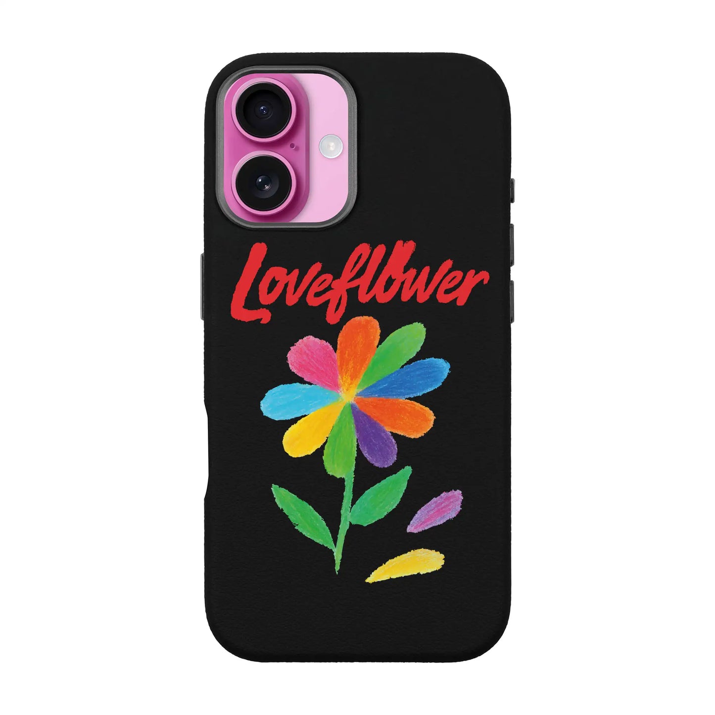 LOVE FLOWER-iPhone 16 Leather Premium Kılıf MagSafe Özellikli