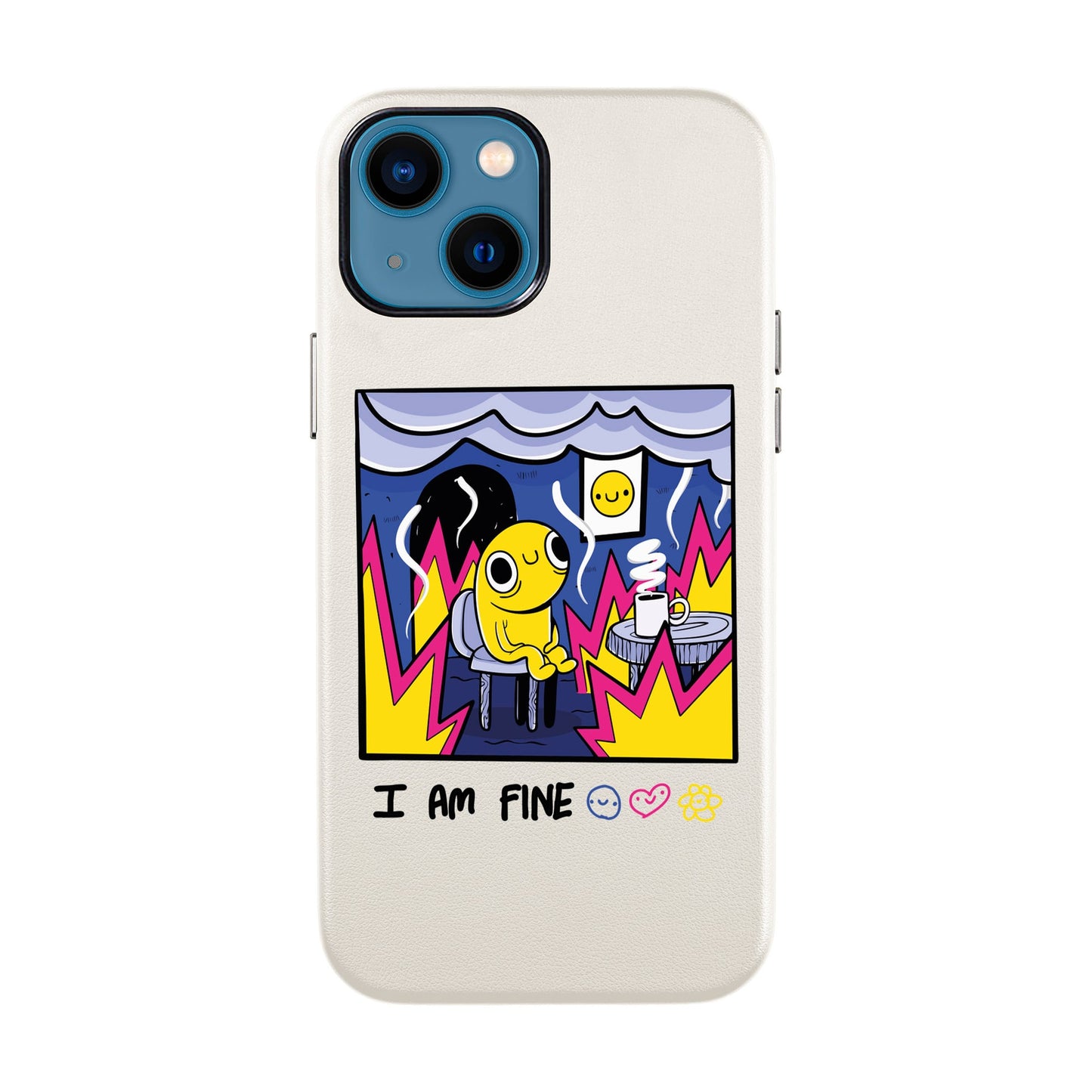 I AM FINE-iPhone 14 Leather Kılıf