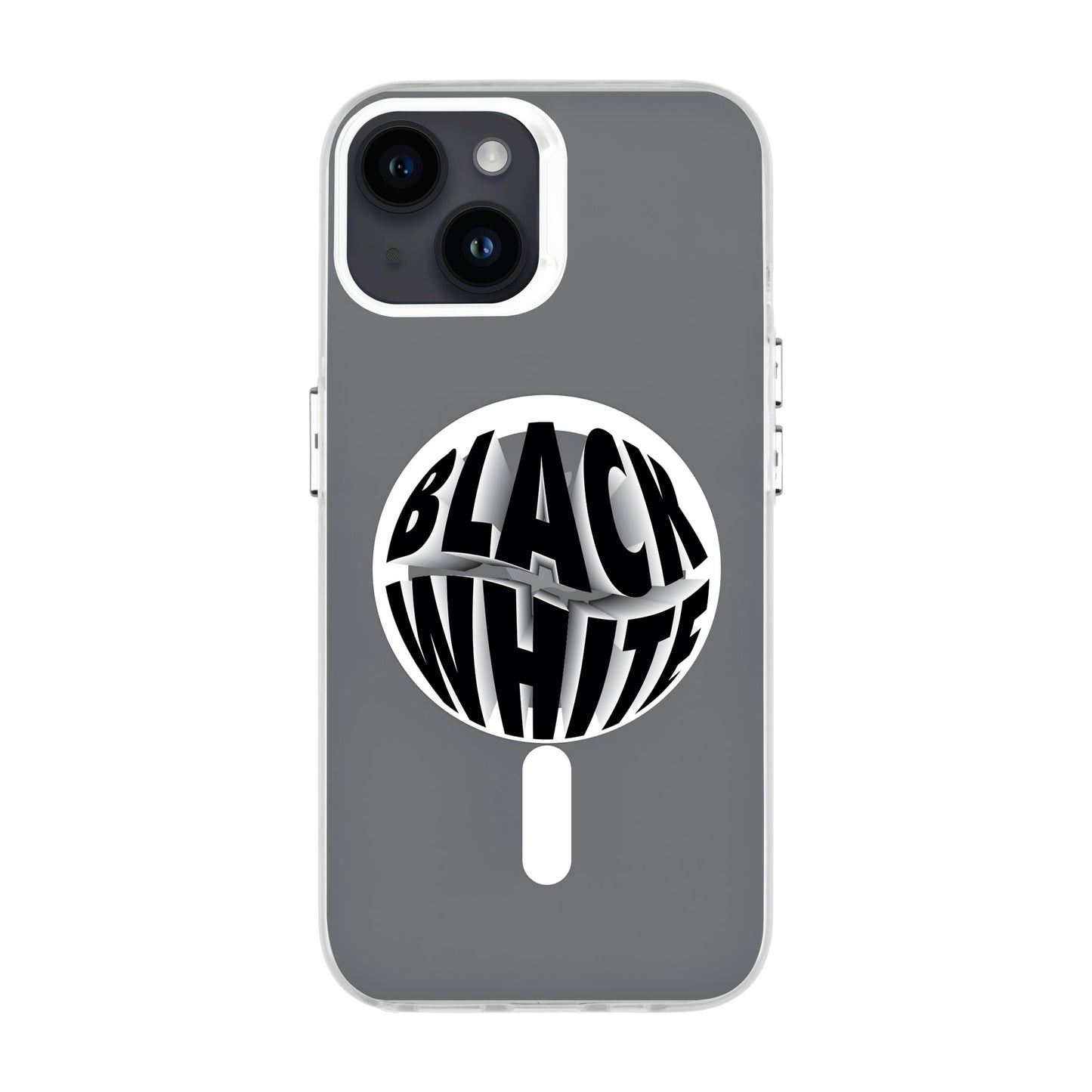 BLACK WHITE-iPhone 14 Hold Kılıf MagSafe Özellikli