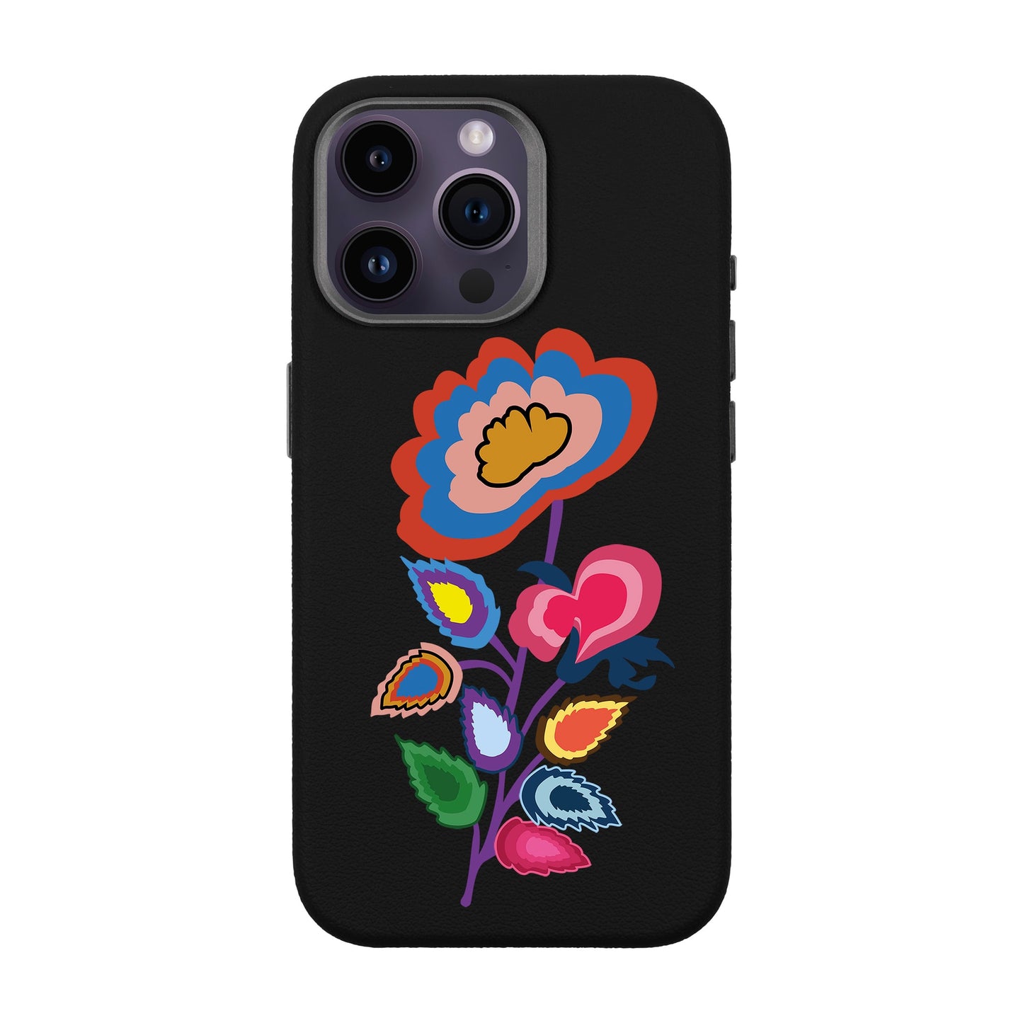 KNITTED FLOWER-iPhone 14 Pro Max Leather Premium Kılıf MagSafe Özellikli