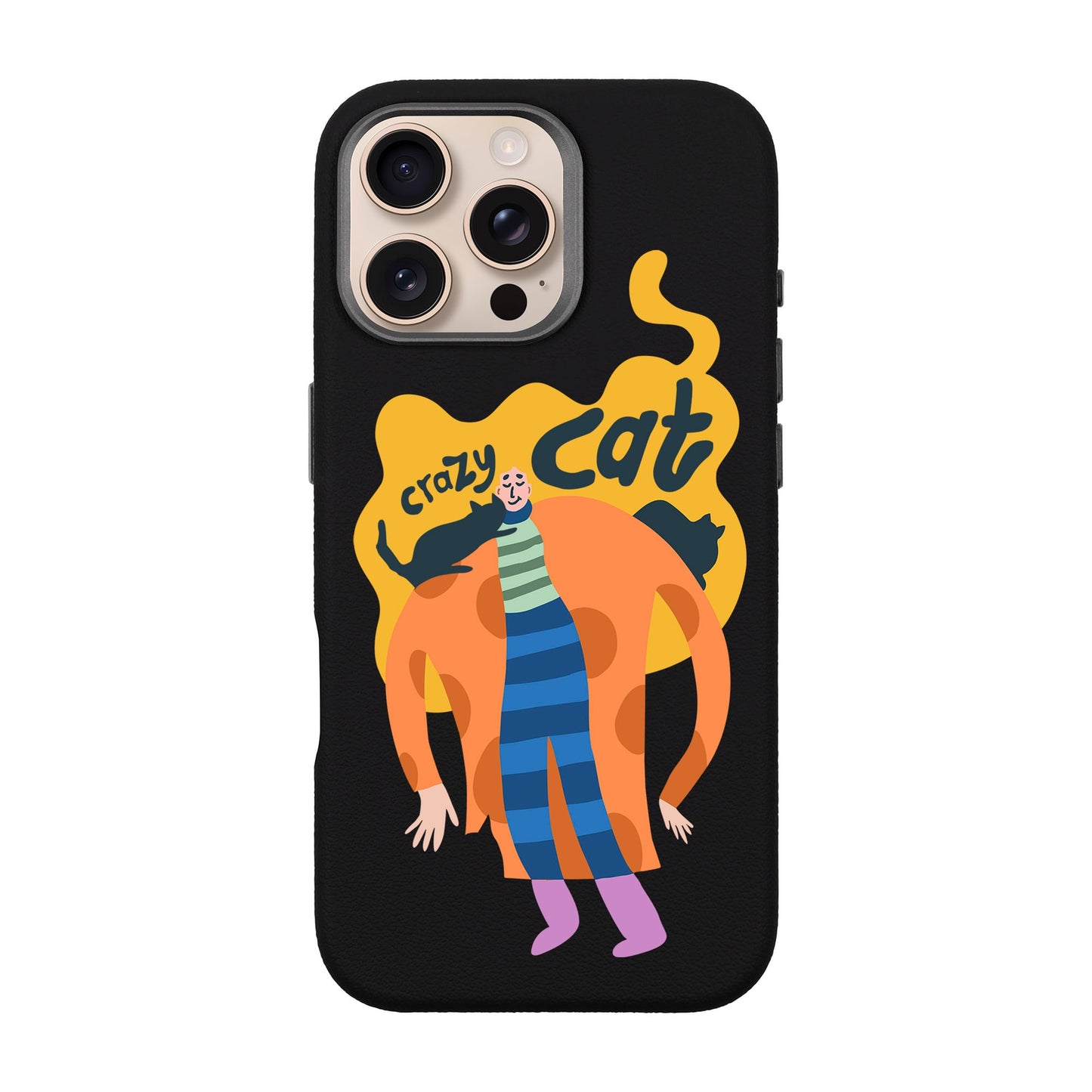 CRAZY CAT-iPhone 16 Pro Max Leather Premium Kılıf MagSafe Özellikli
