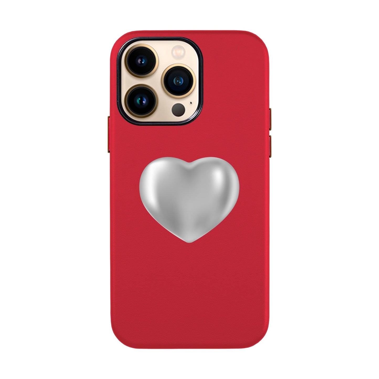 SILVER HEART-iPhone 13 Pro Leather Kılıf