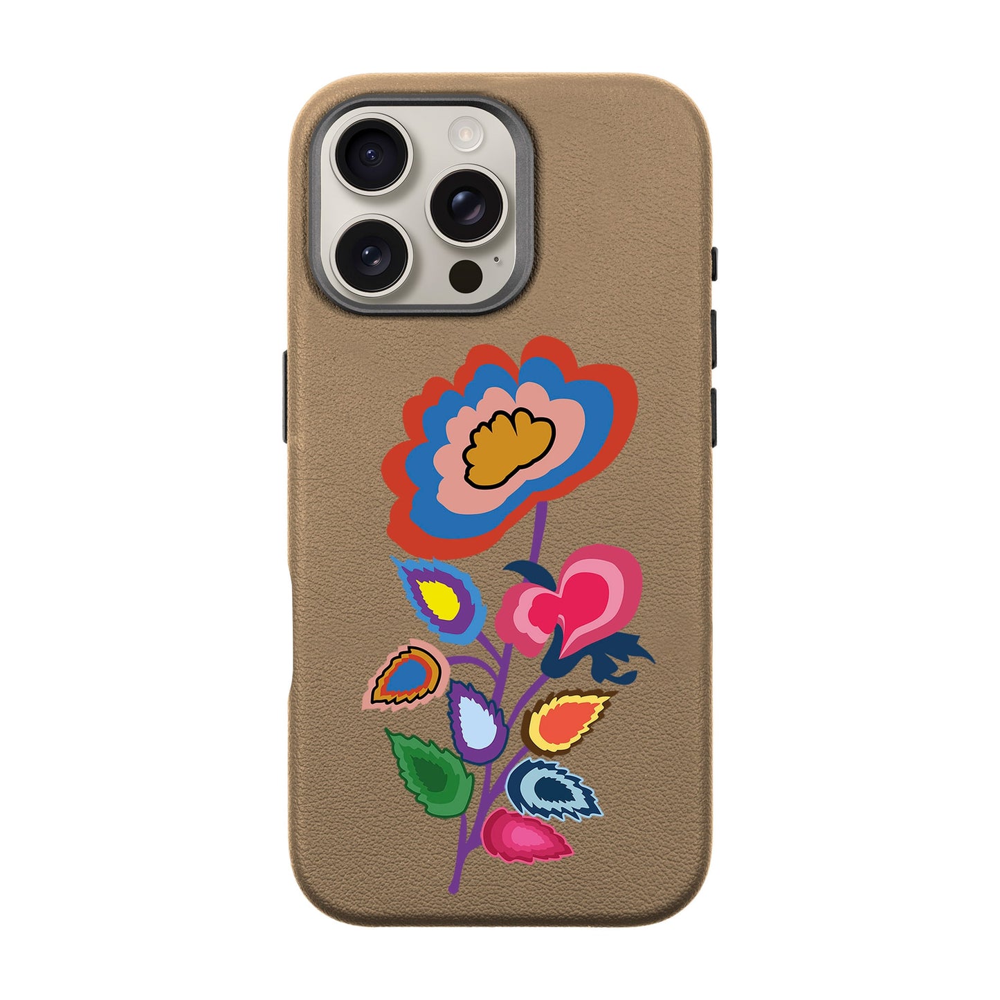 KNITTED FLOWER-iPhone 16 Pro Max Leather Premium Kılıf MagSafe Özellikli