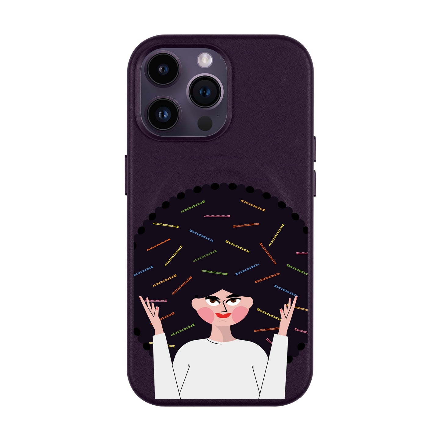 TANGLES OF HAPPINESS-iPhone 14 Pro Max Leather Kılıf MagSafe Özellikli