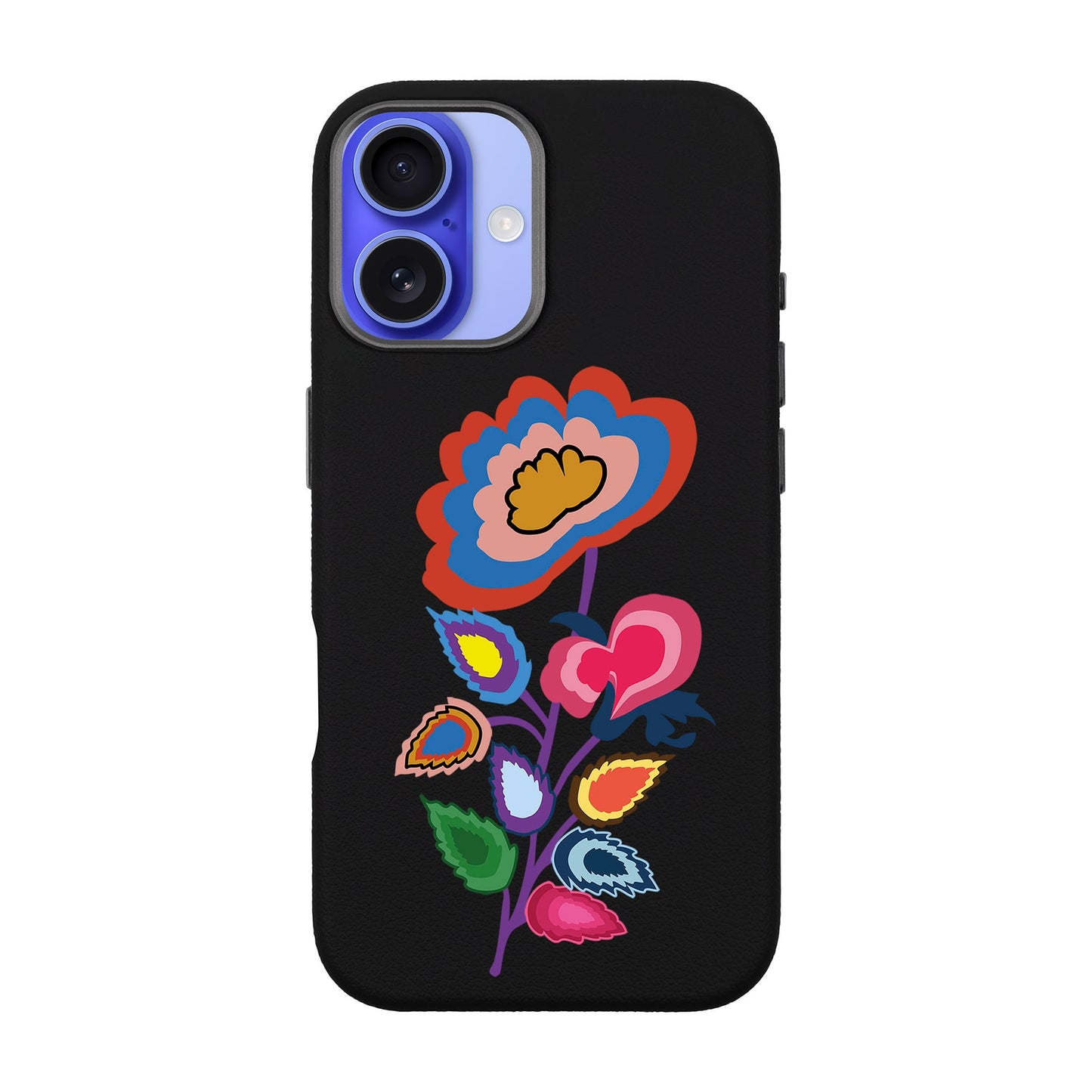 KNITTED FLOWER-iPhone 16 Plus Leather Premium Kılıf MagSafe Özellikli