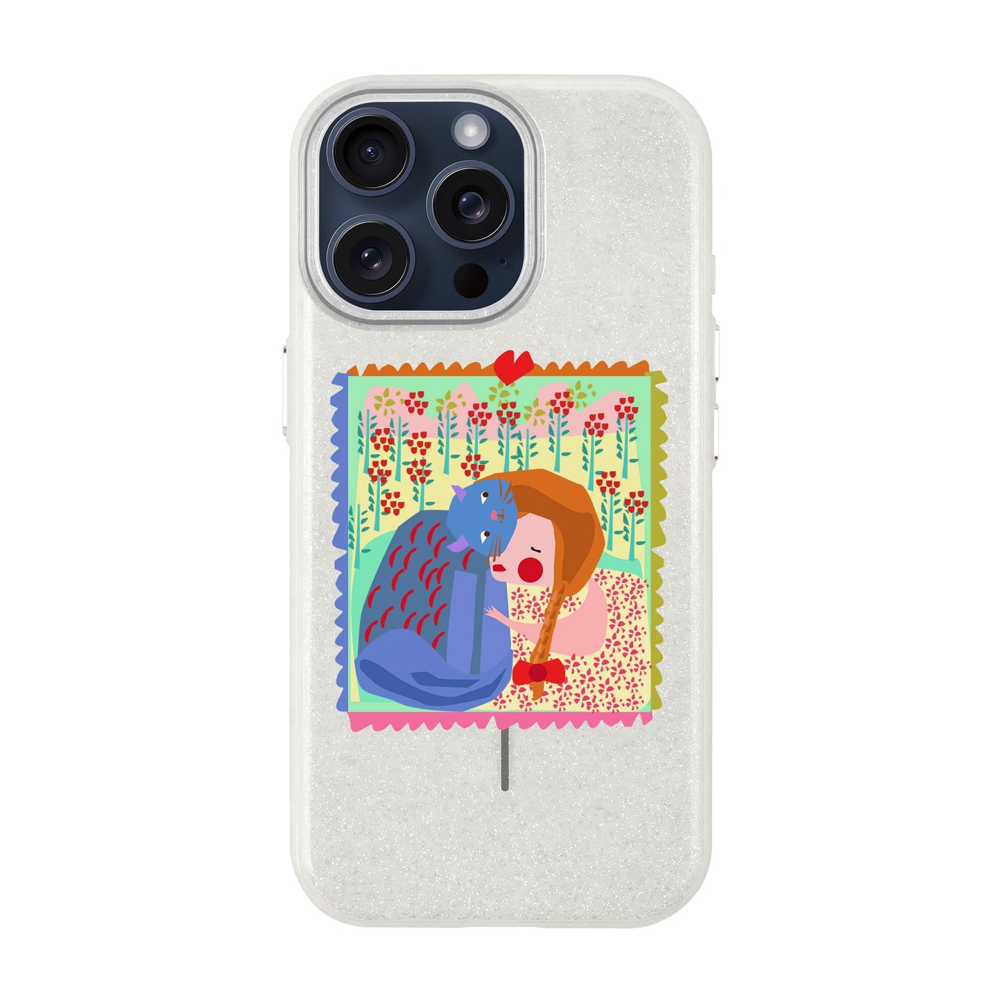KEDİ POSTA PULU-iPhone 15 Pro Max Radiant Kılıf MagSafe Özellikli