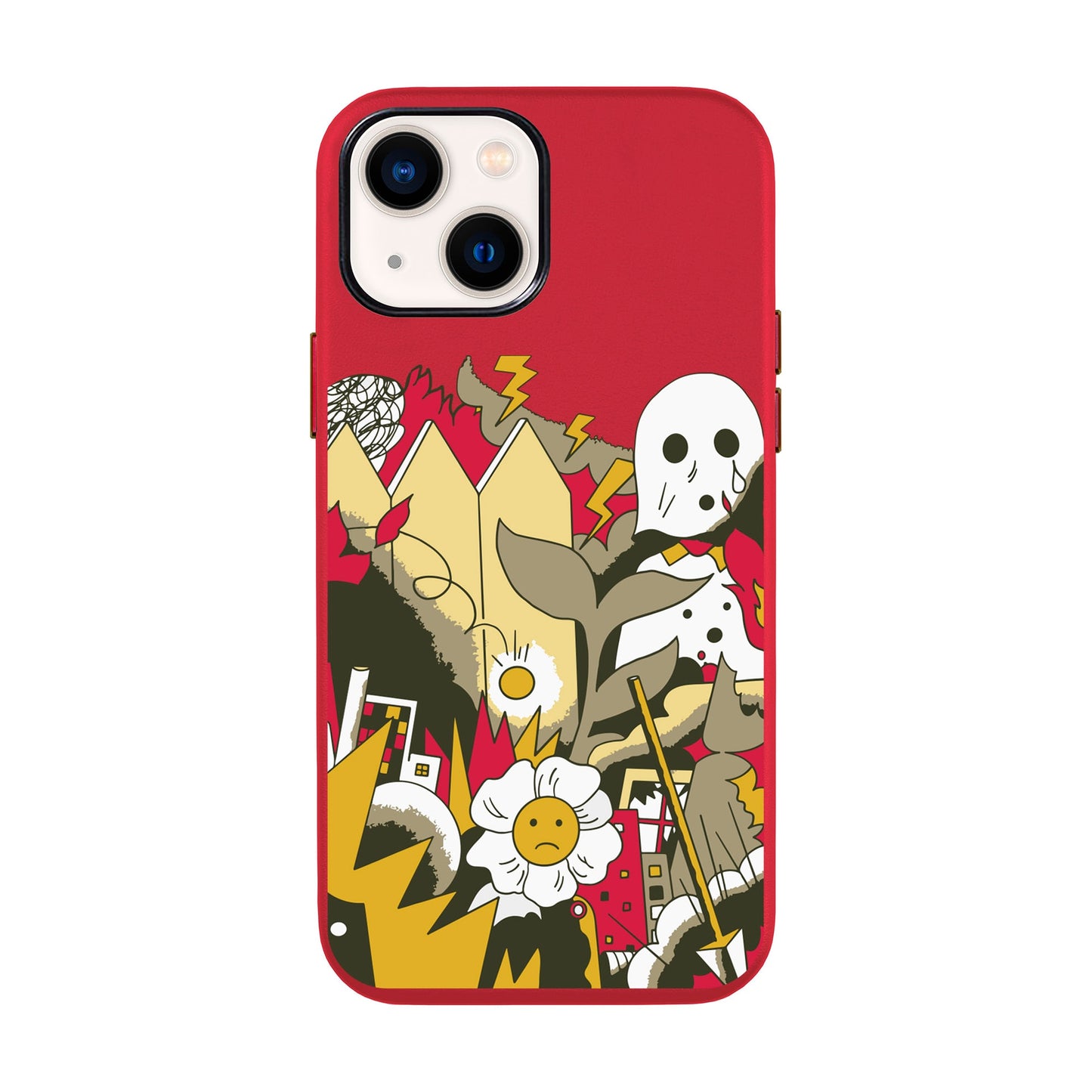 EVERYTHING IS BURNING-iPhone 14 Leather Kılıf