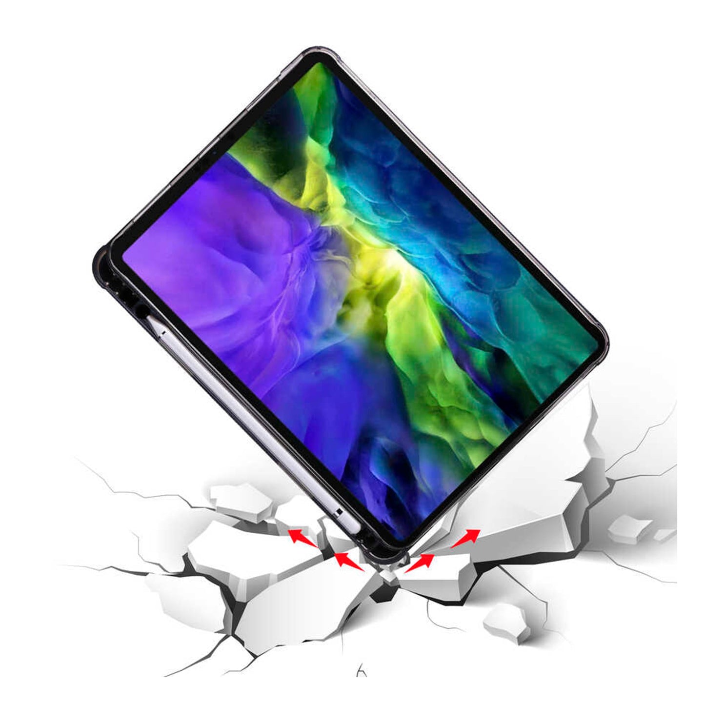 Apple iPad Pro 12.9 inç 2021 (5.Nesil)-Trigon Folding Kalemlikli Standlı Kılıf