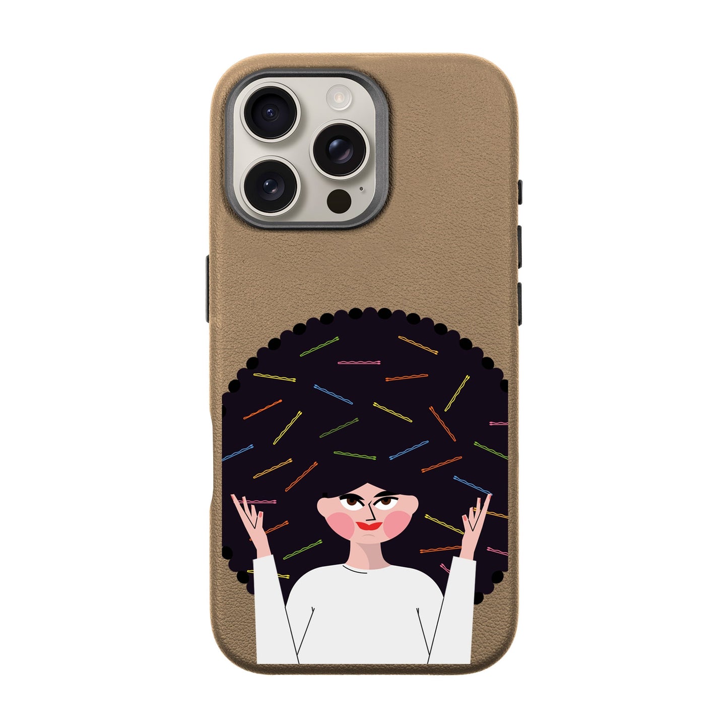 TANGLES OF HAPPINESS-iPhone 16 Pro Max Leather Premium Kılıf MagSafe Özellikli