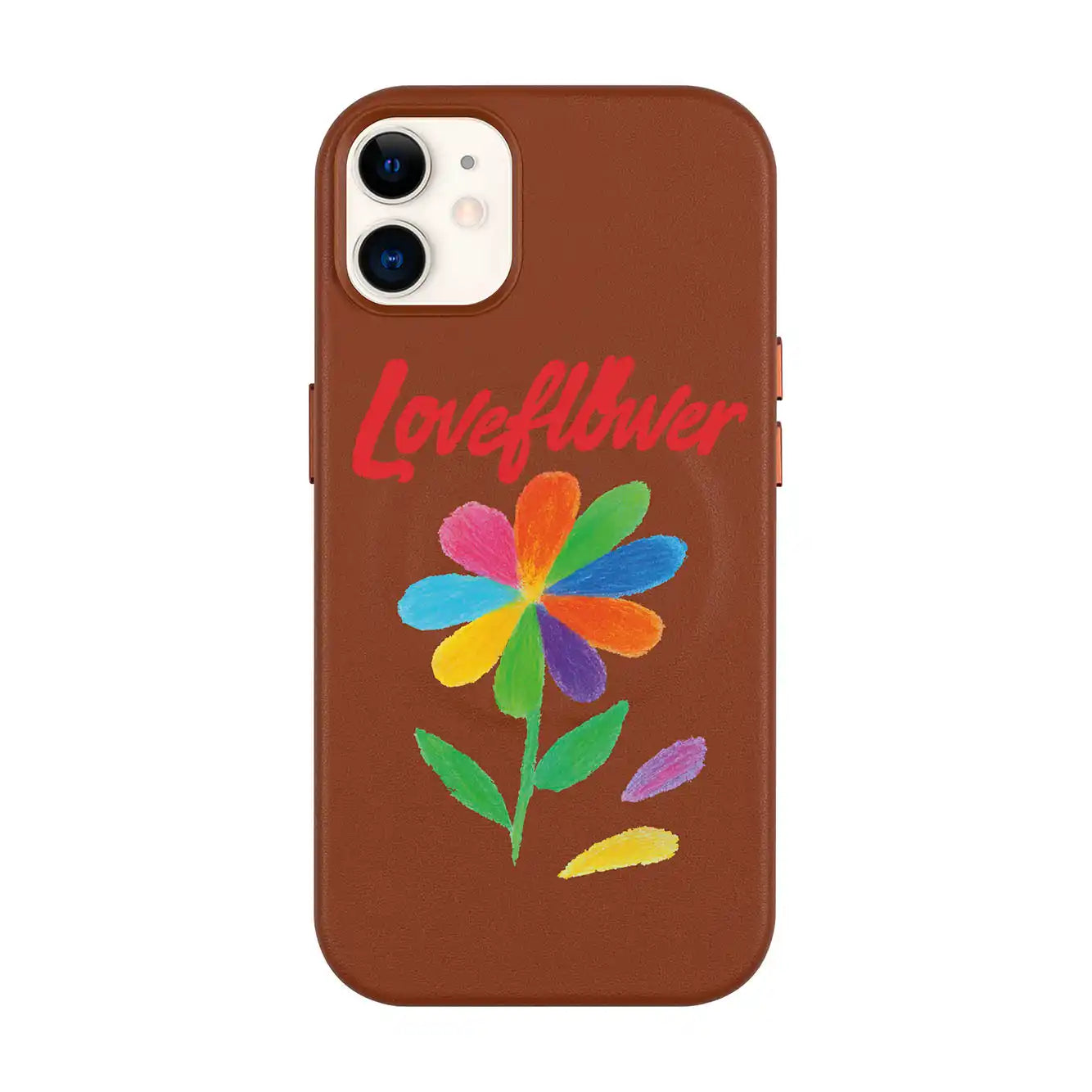 LOVE FLOWER-iPhone 11 Leather Kılıf MagSafe Özellikli
