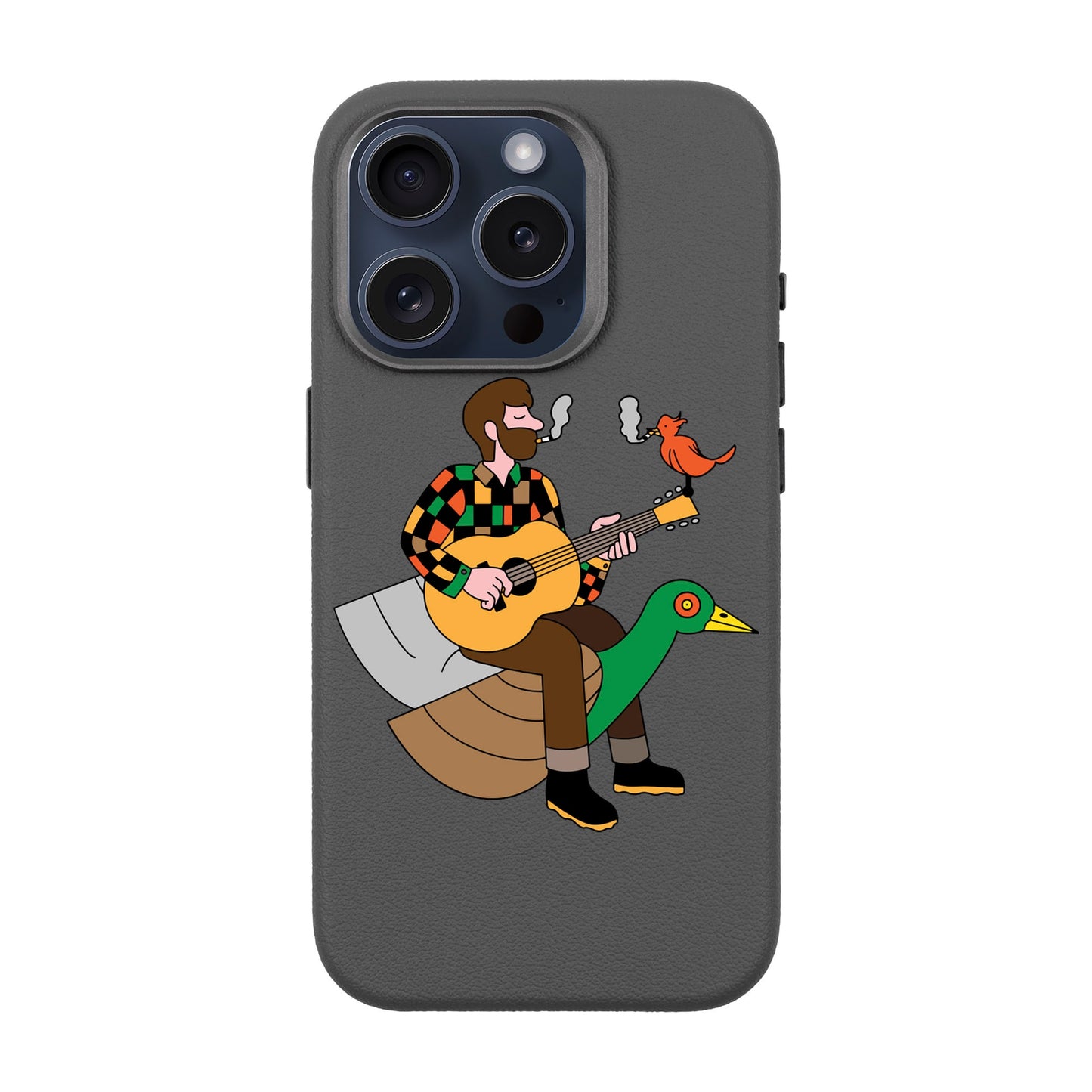 BIRDS OF A FEATHER-iPhone 15 Pro Leather Premium Kılıf MagSafe Özellikli