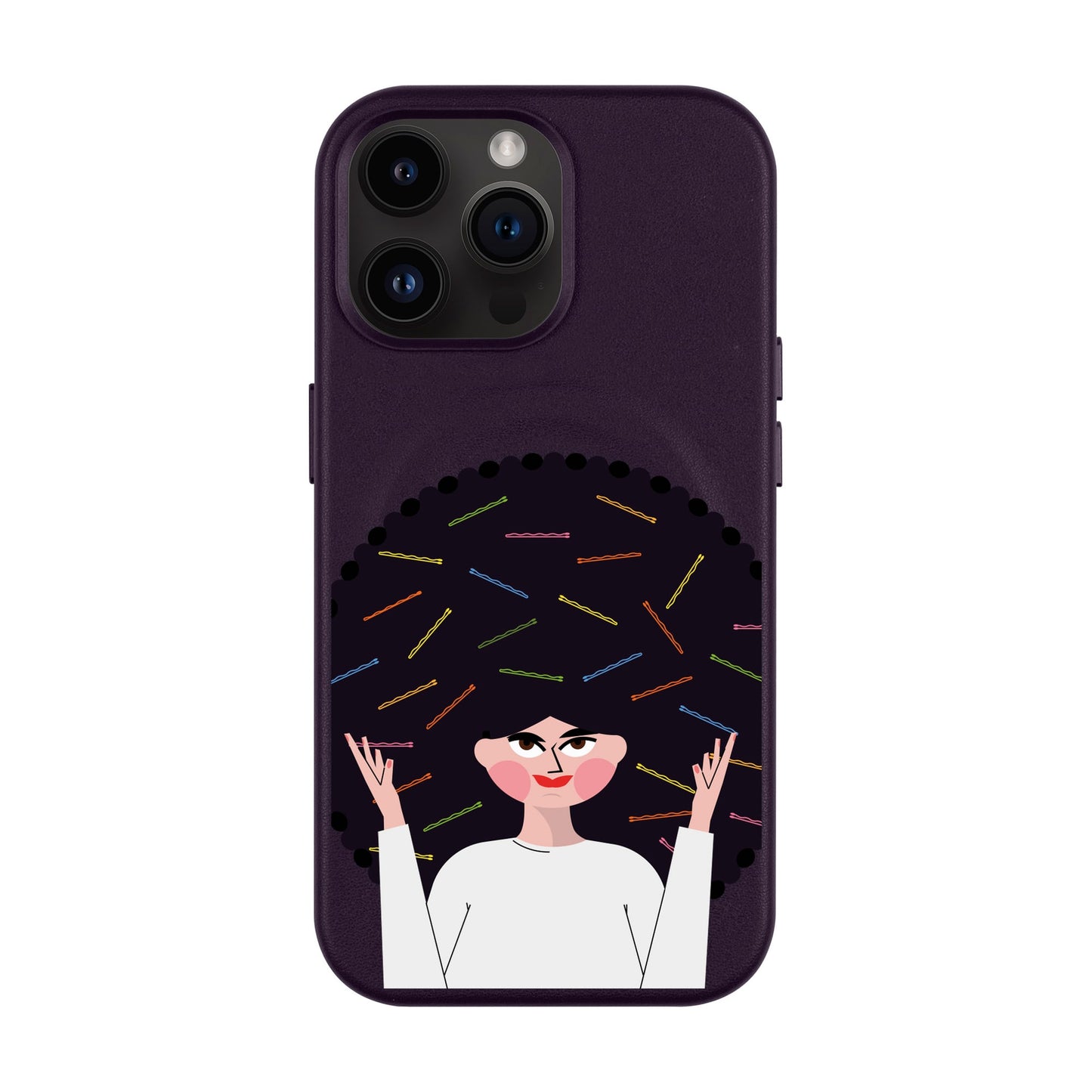 TANGLES OF HAPPINESS-iPhone 14 Pro Max Leather Kılıf MagSafe Özellikli