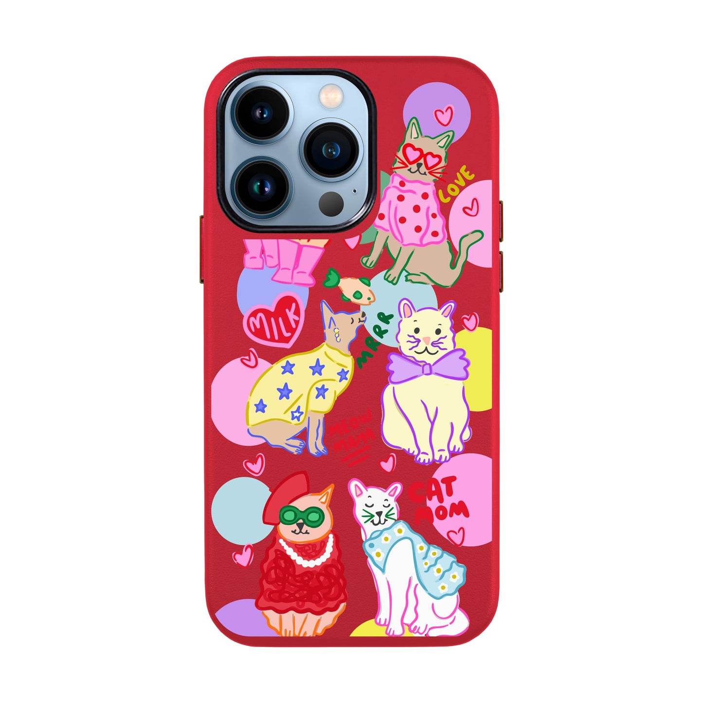 CAT MOM-iPhone 13 Pro Max Leather Kılıf