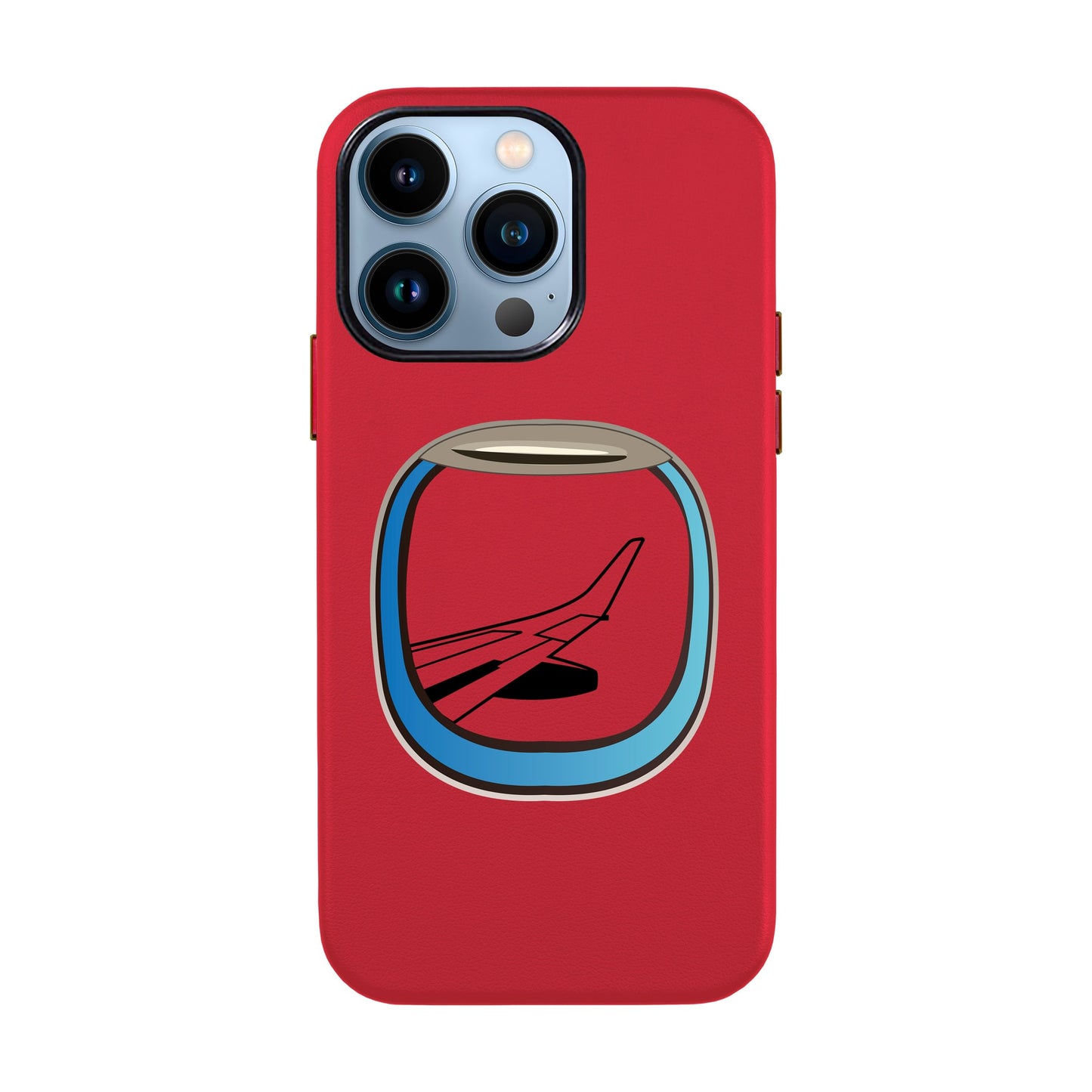 AIRCRAFT WINDOW-iPhone 13 Pro Max Leather Kılıf