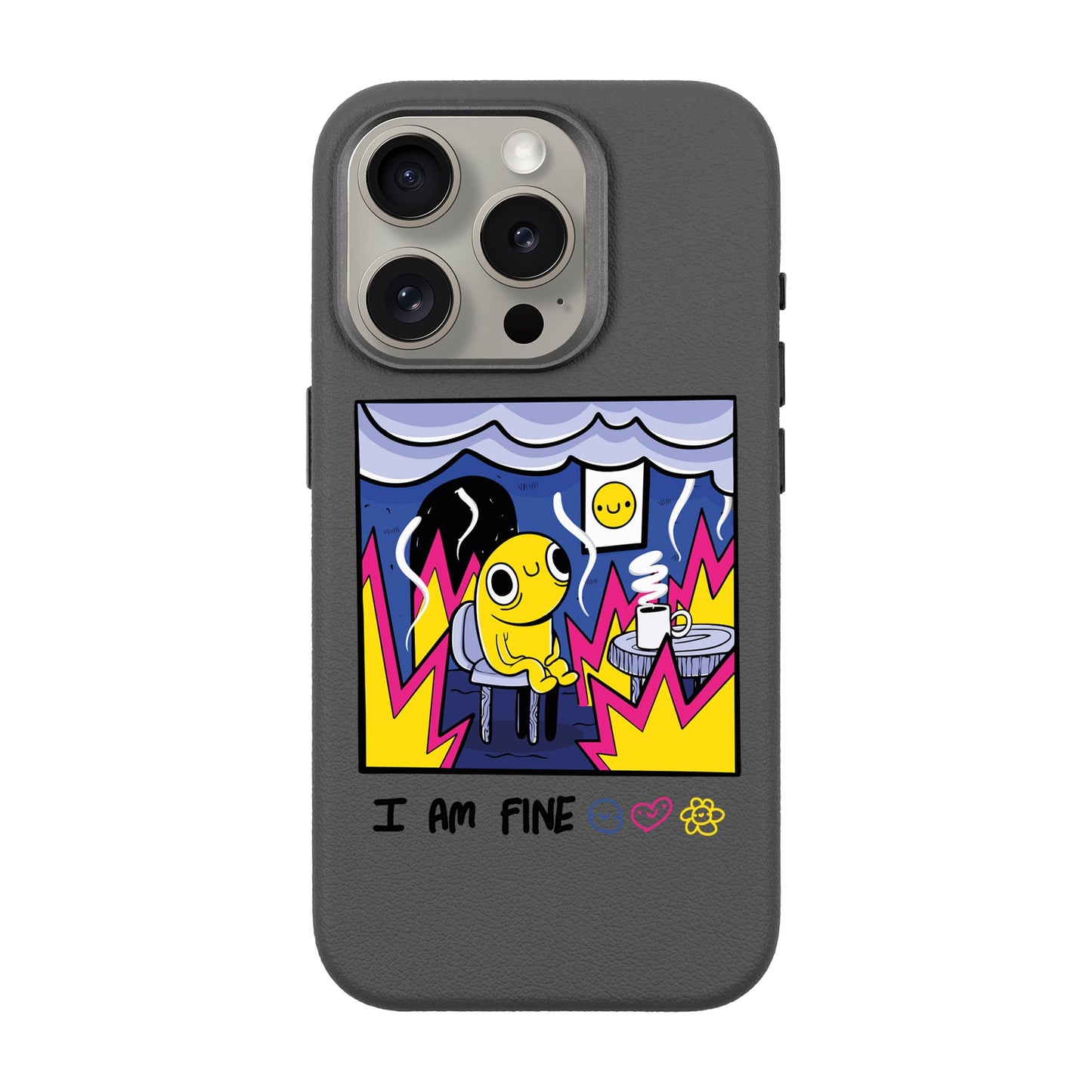 I AM FINE-iPhone 15 Pro Leather Premium Kılıf MagSafe Özellikli