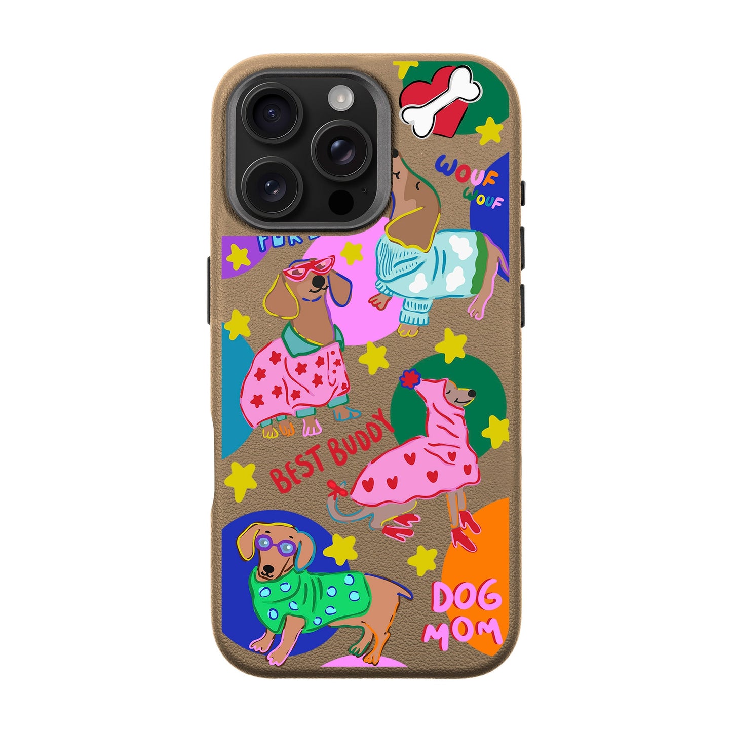 DOG MOM-iPhone 16 Pro Max Leather Premium Kılıf MagSafe Özellikli