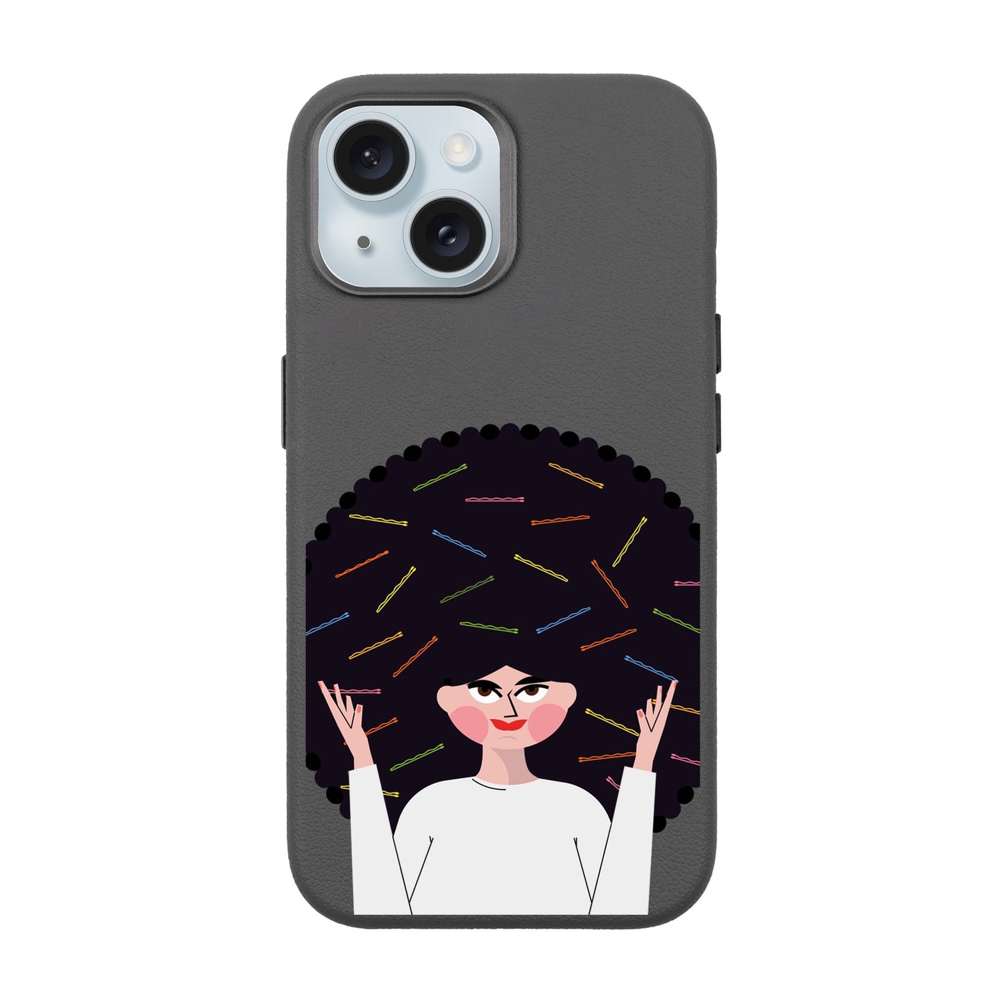 TANGLES OF HAPPINESS-iPhone 15 Leather Premium Kılıf MagSafe Özellikli