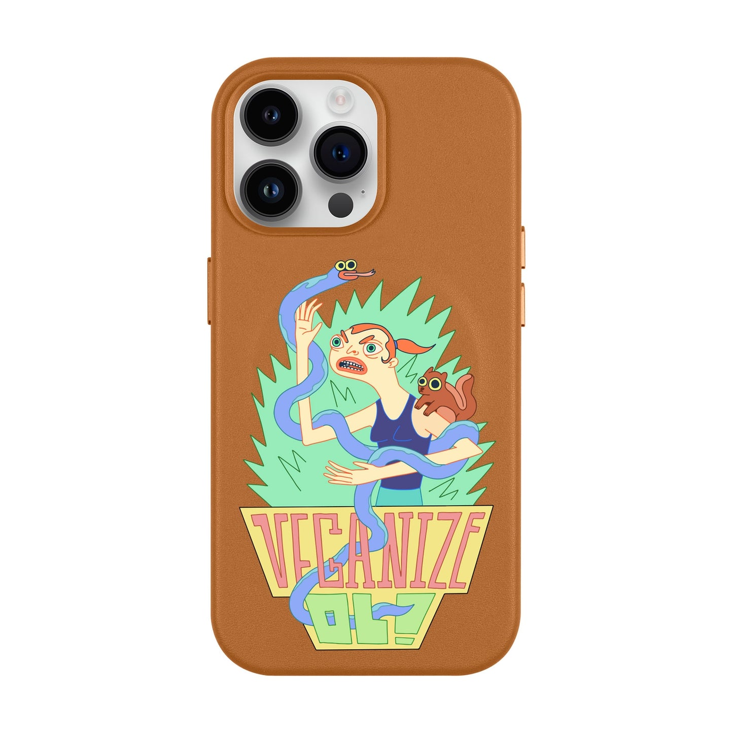 VEGANİZE-iPhone 14 Pro Max Leather Kılıf MagSafe Özellikli