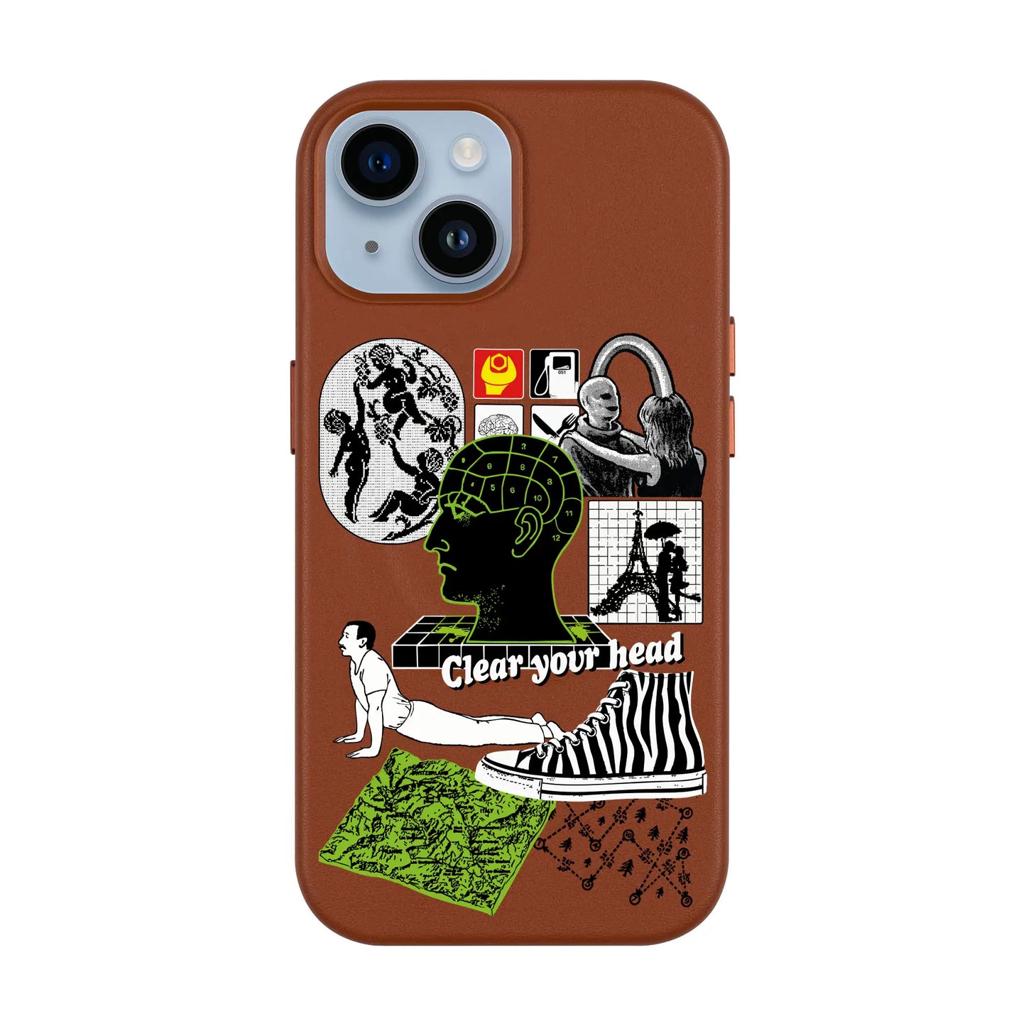 CLEAR YOUR HEAD-iPhone 14 Leather Kılıf MagSafe Özellikli