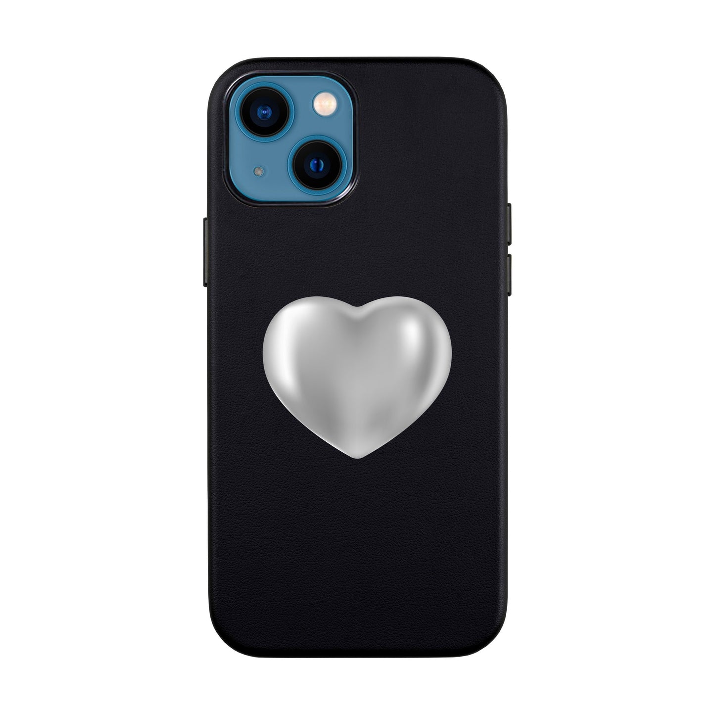 SILVER HEART-iPhone 14 Leather Kılıf