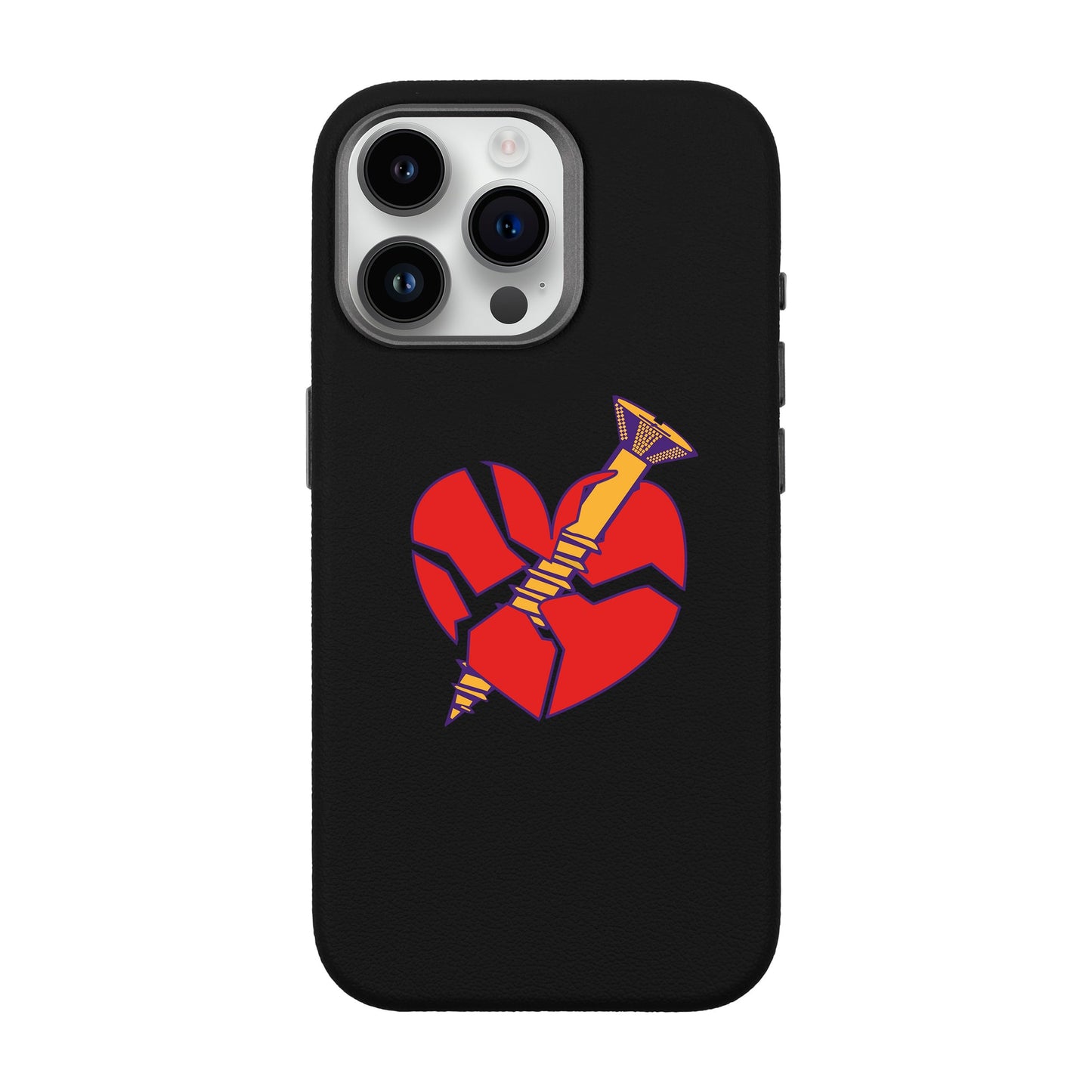 BROKEN HEART-iPhone 14 Pro Max Leather Premium Kılıf MagSafe Özellikli