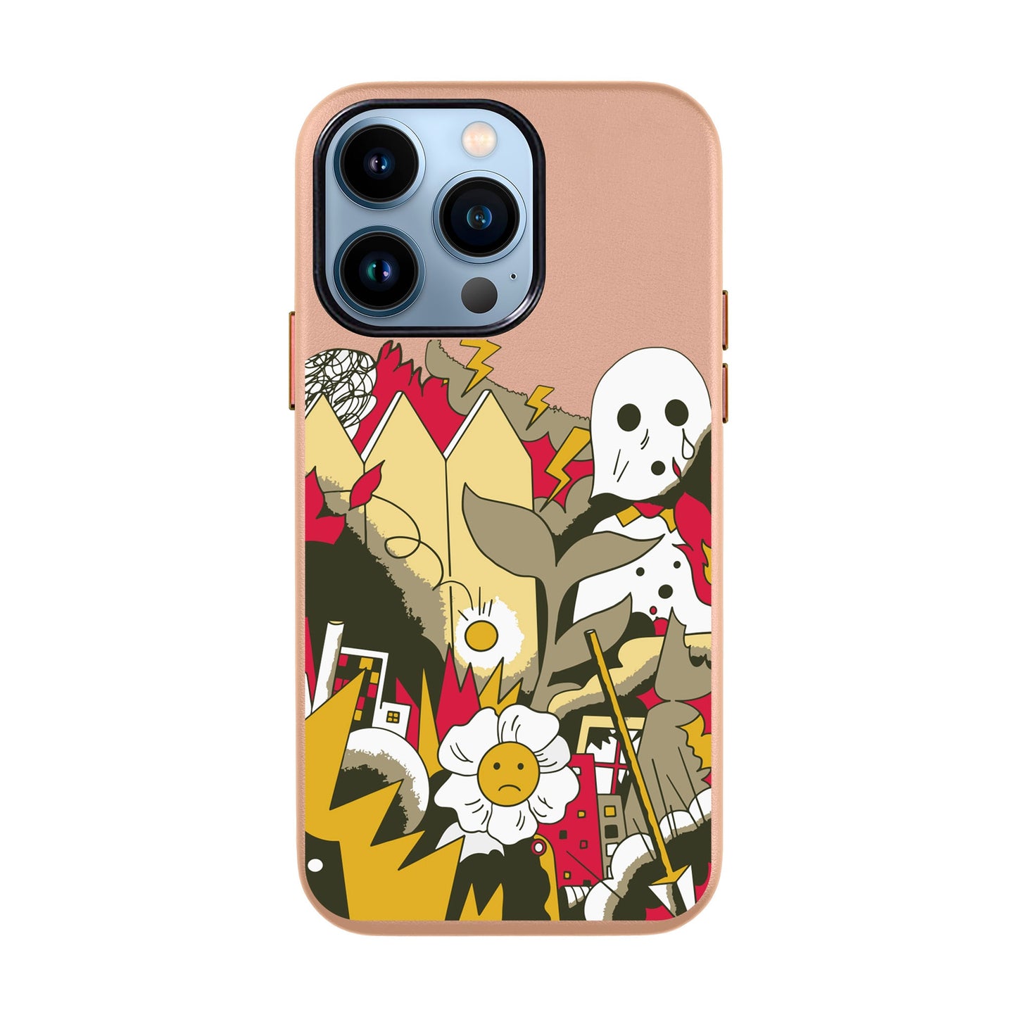 EVERYTHING IS BURNING-iPhone 13 Pro Max Leather Kılıf