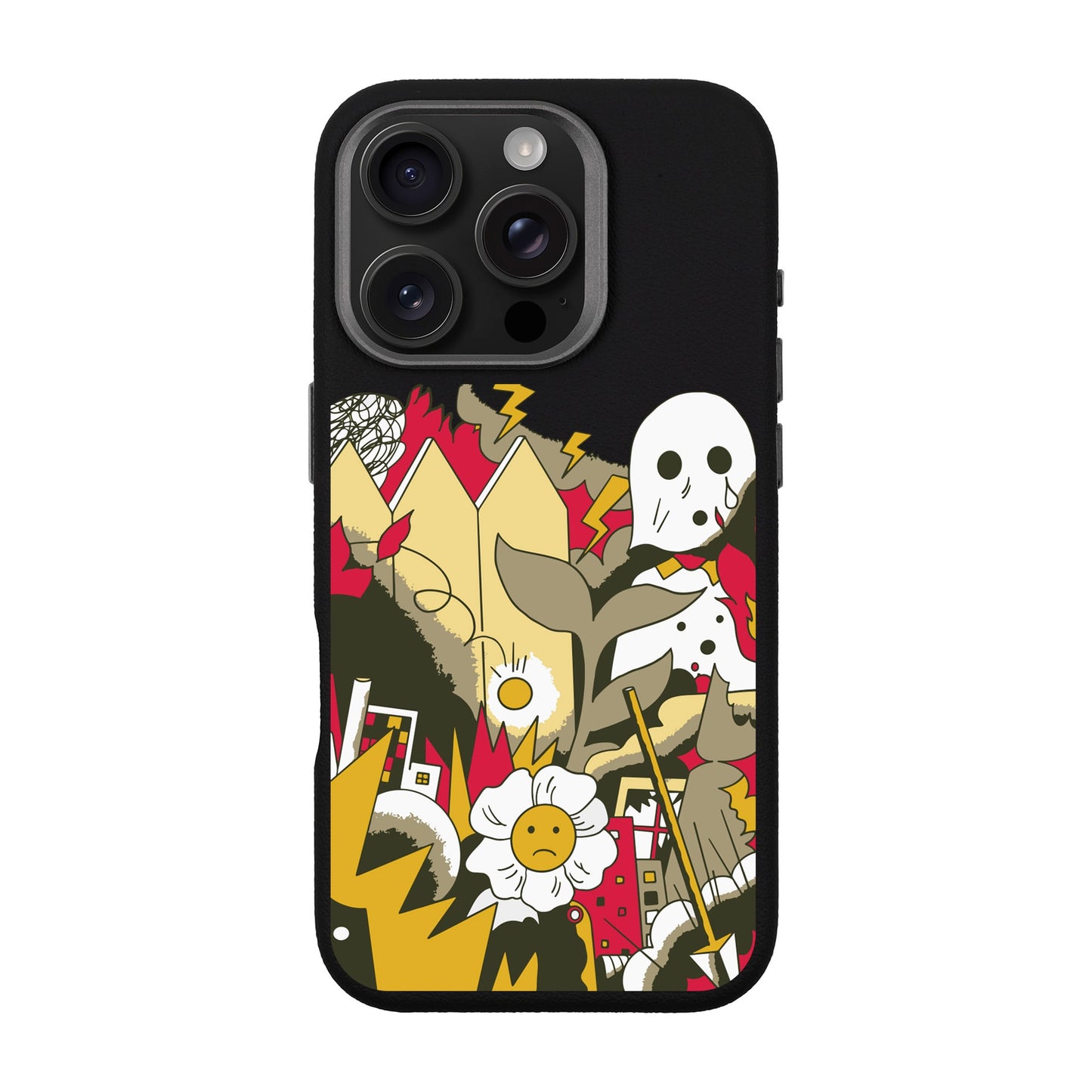 EVERYTHING IS BURNING-iPhone 16 Pro Leather Premium Kılıf MagSafe Özellikli