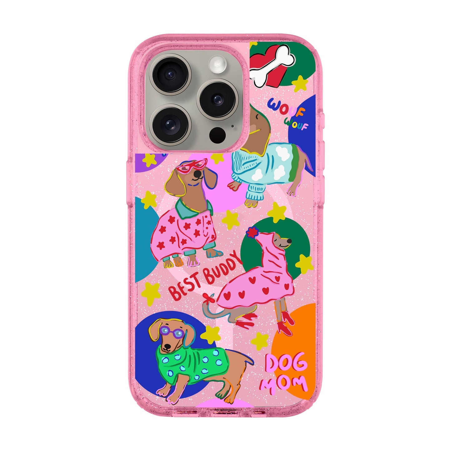 DOG MOM-iPhone 15 Pro Shiny Kılıf MagSafe Özellikli