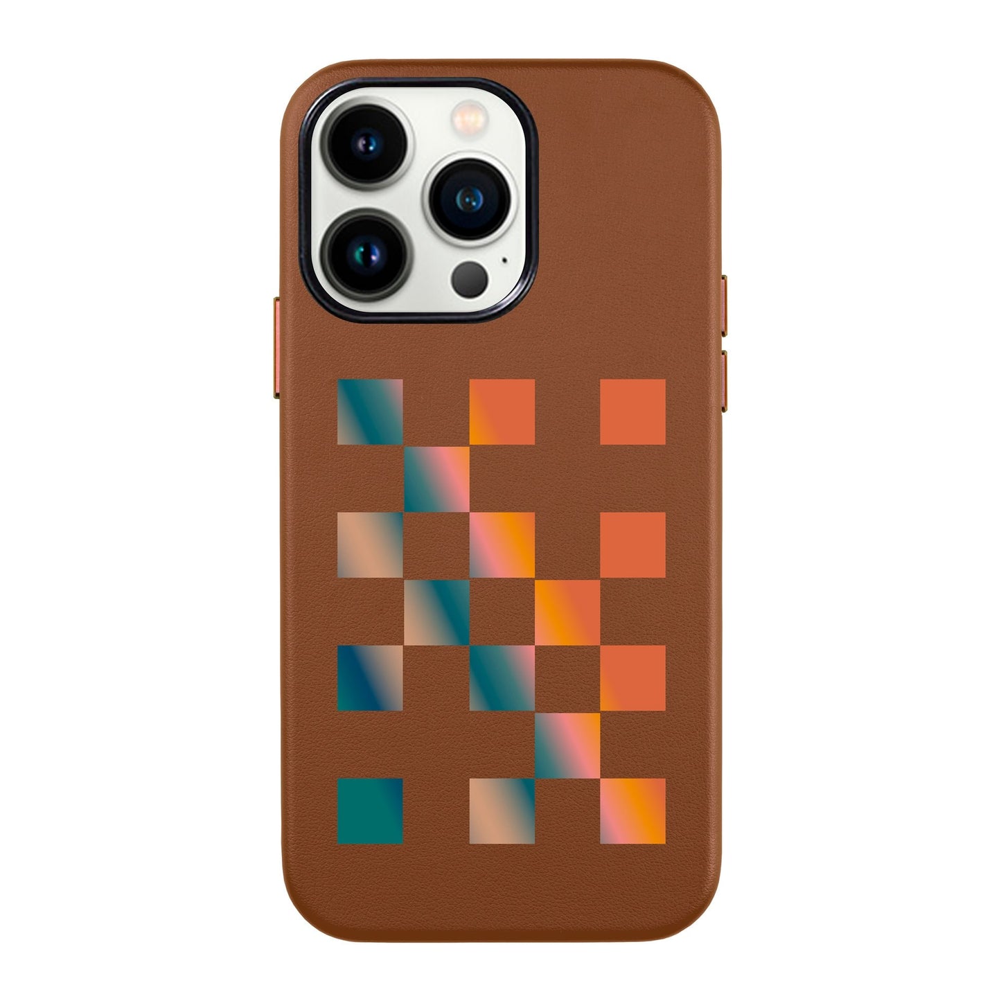 GRADIENT CHECKMATE-iPhone 13 Pro Max Leather Kılıf