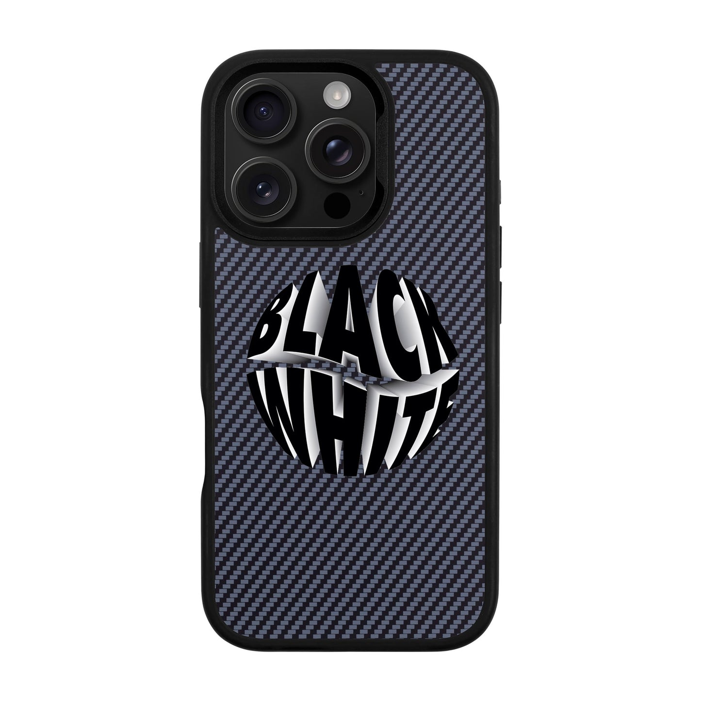 BLACK WHITE-iPhone 16 Pro Plaid Kılıf MagSafe Özellikli