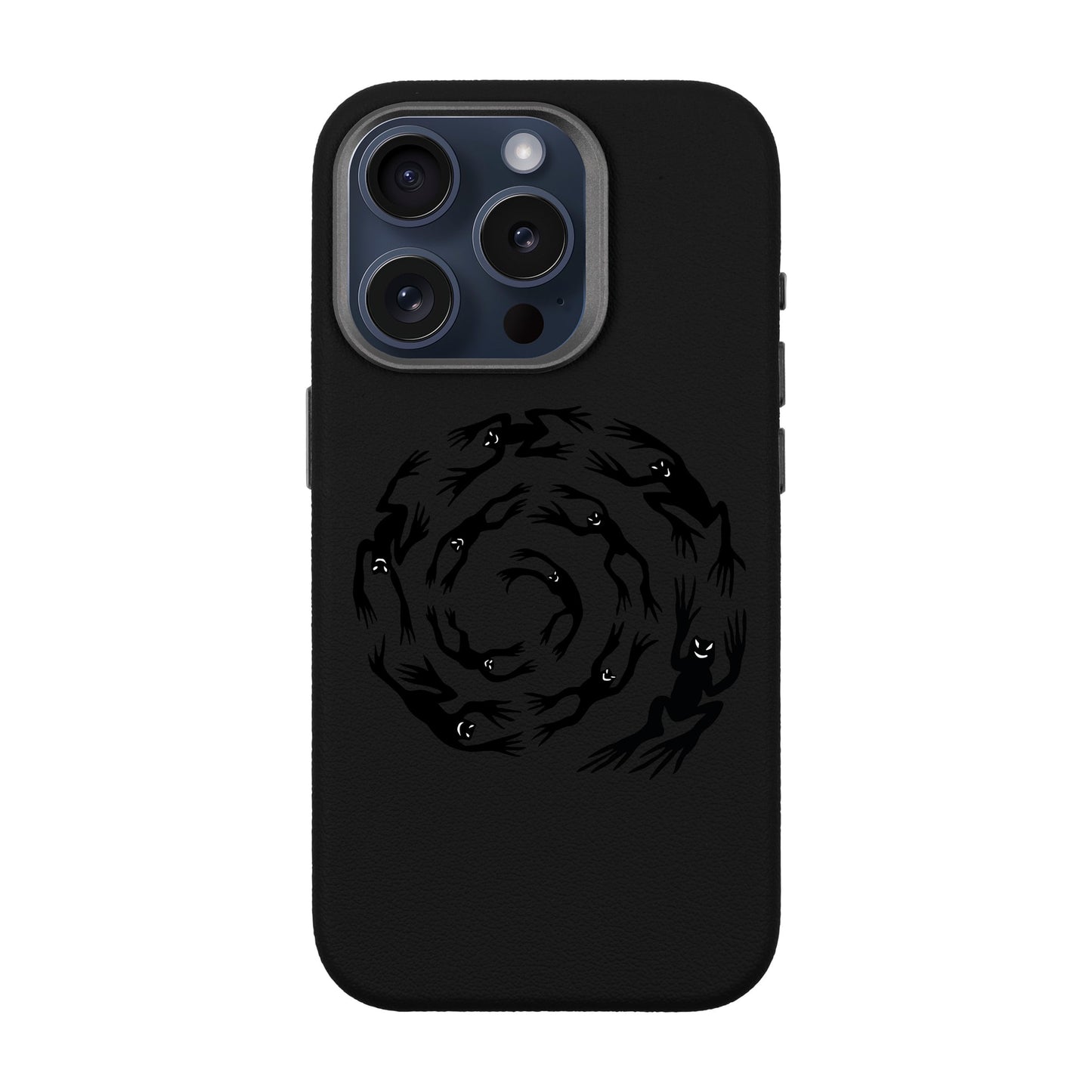 SWIRLING FROGS-iPhone 15 Pro Leather Premium Kılıf MagSafe Özellikli